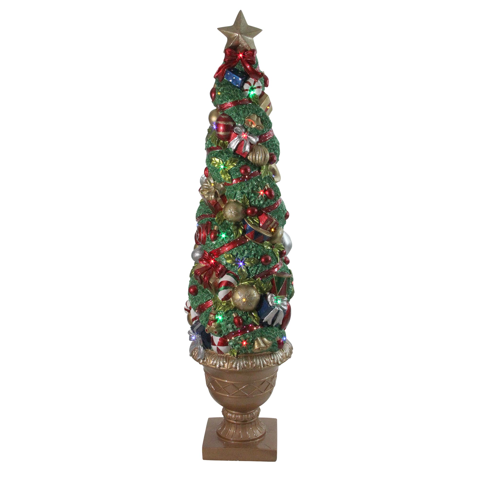 5ft. Prelit Fiber Optic Topiary Artificial Christmas Tree, Multicolor LED Lights