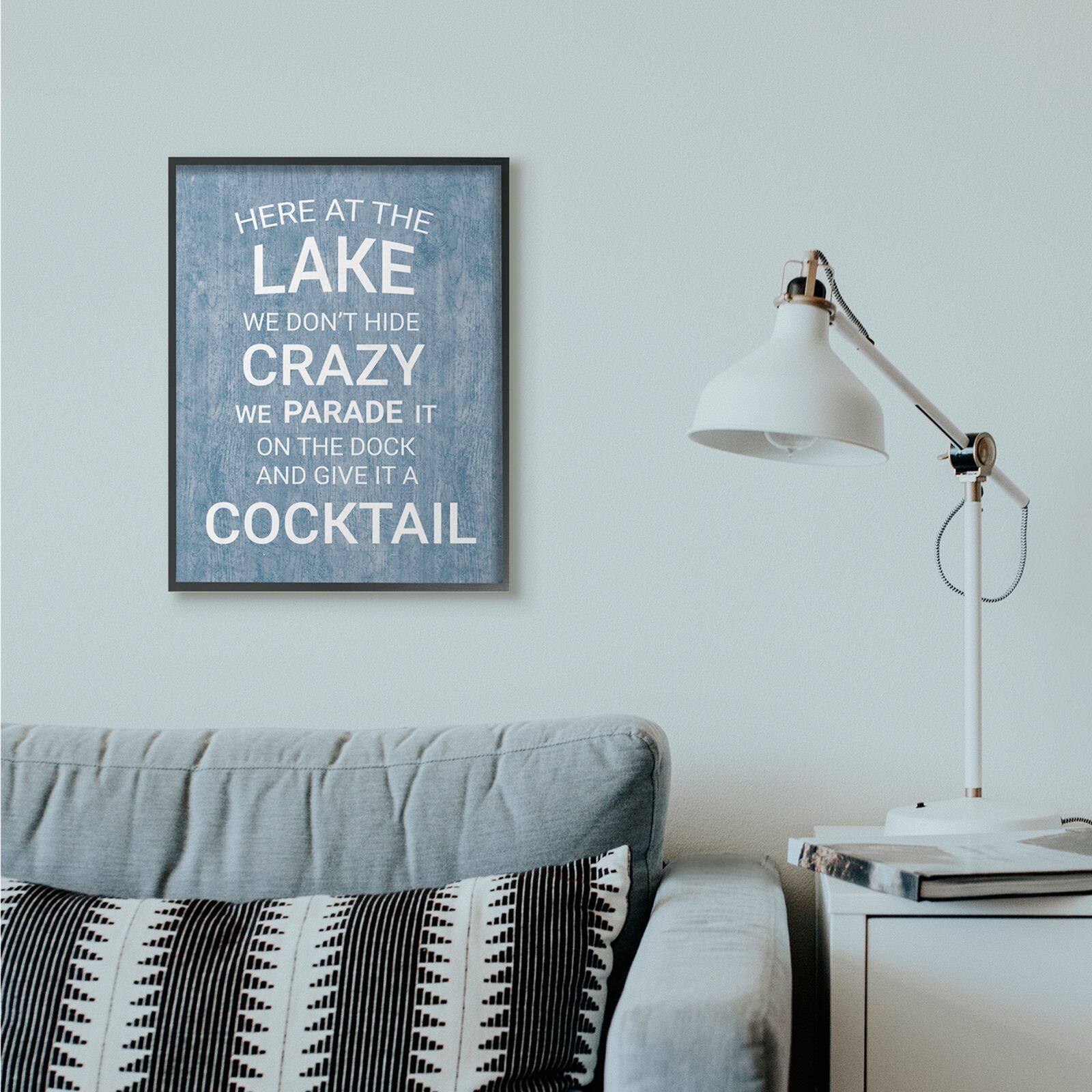 Stupell Industries Crazy Funny Lake Party Black Framed Wall Art