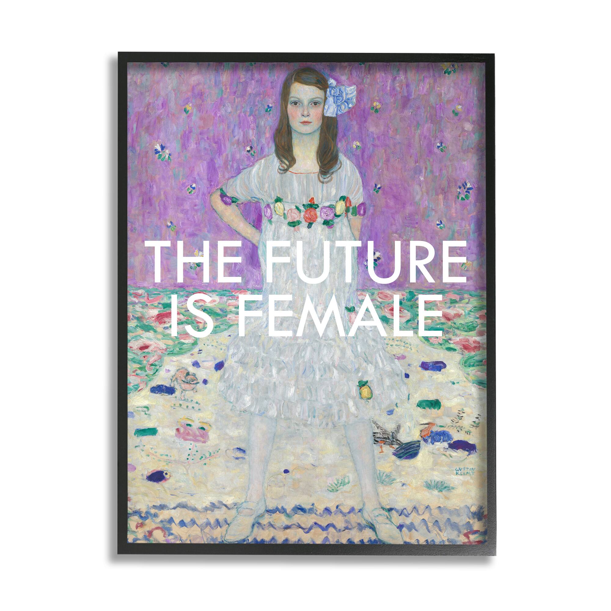 Stupell Industries The Future is Female Vintage Girl Powerful Stance Framed Wall Art