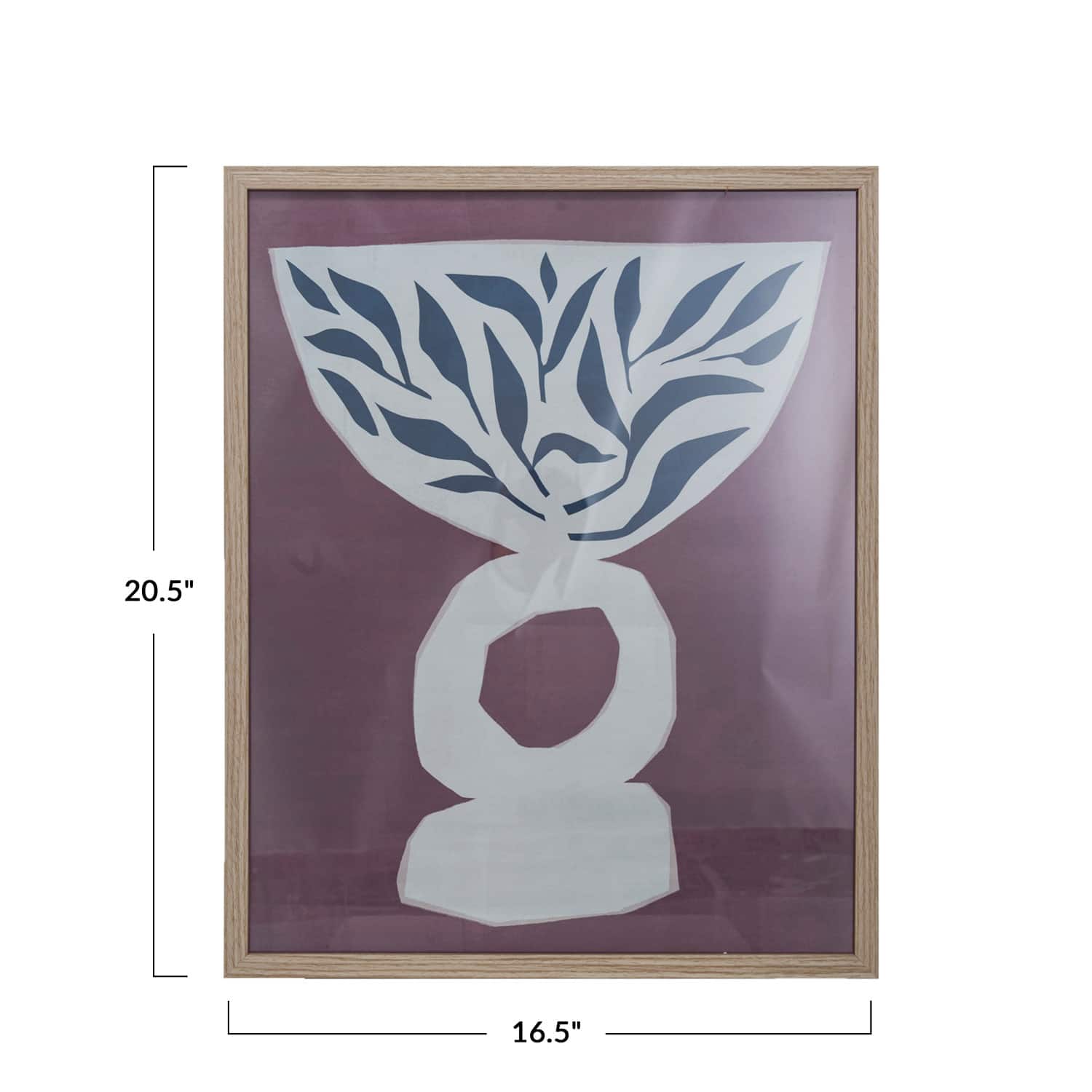 Hello Honey® Multicolor Vase & Leaves Reclaimed Wood & Glass Wall Art