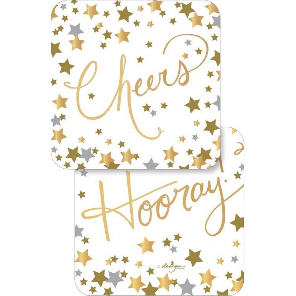 JAM Paper Confetti Cheers Coasters, 6ct.