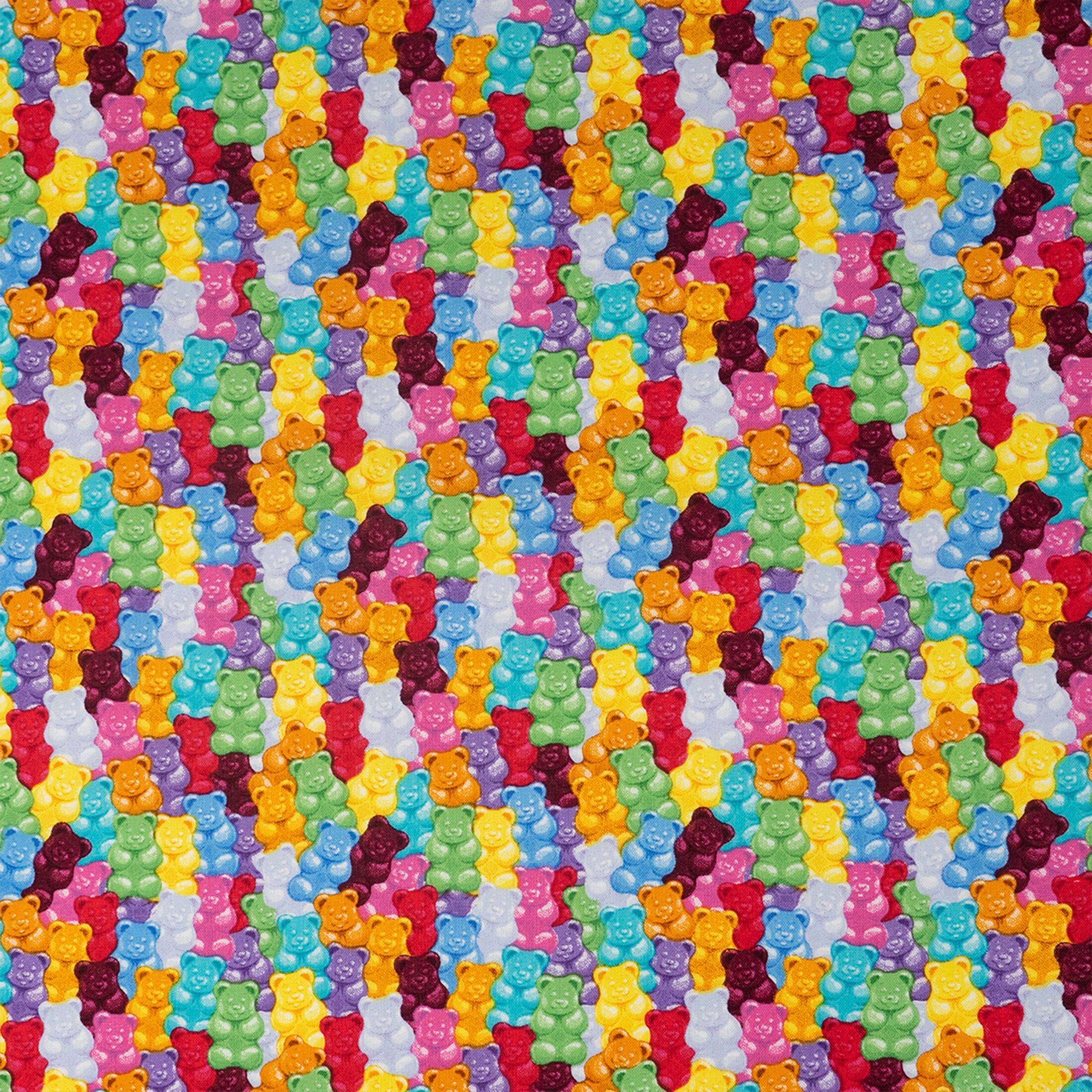 SINGER Gummy Bears Packed Print Ringspun Cotton Fabric