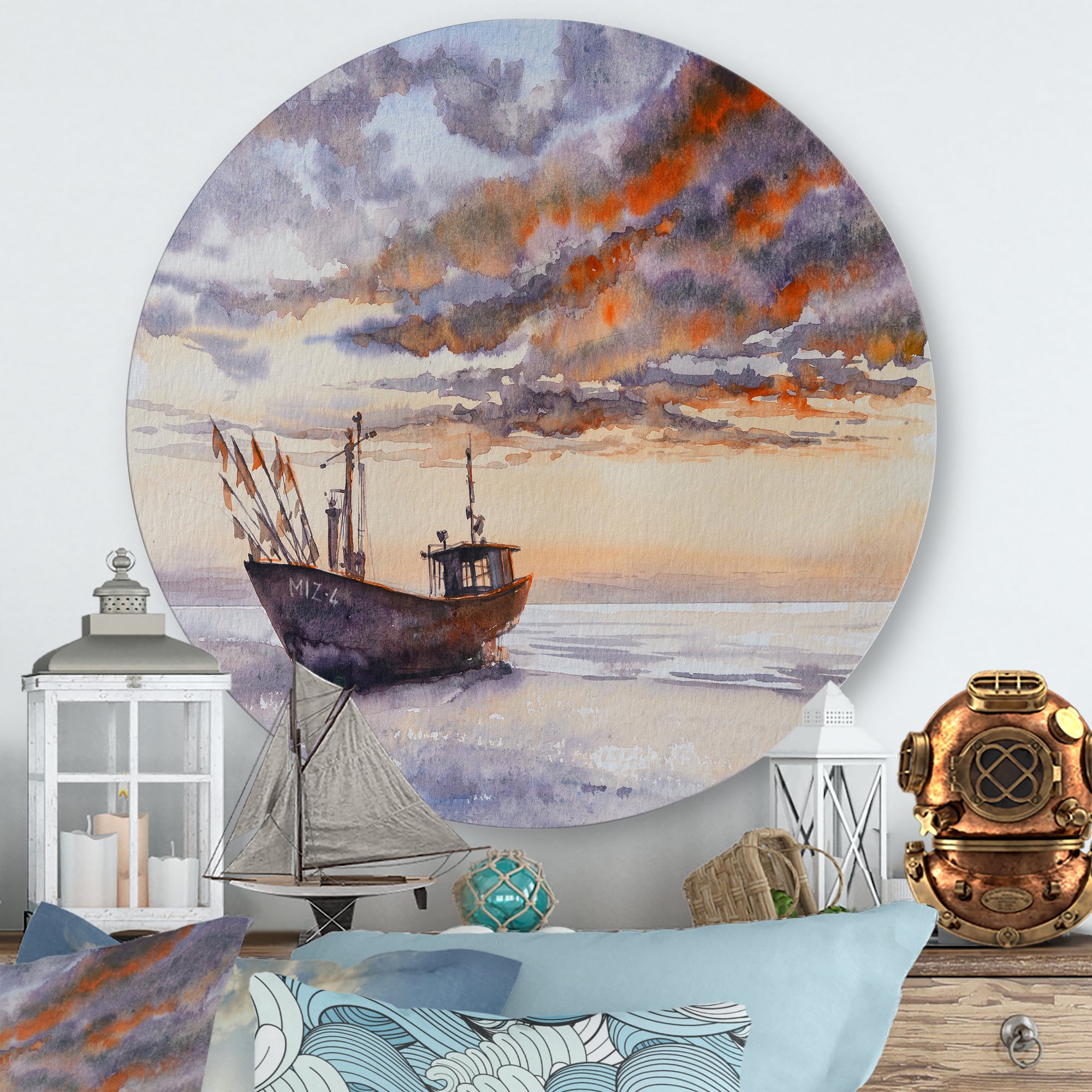 Designart - Wooden Fishing Boat On The Baltic Shore