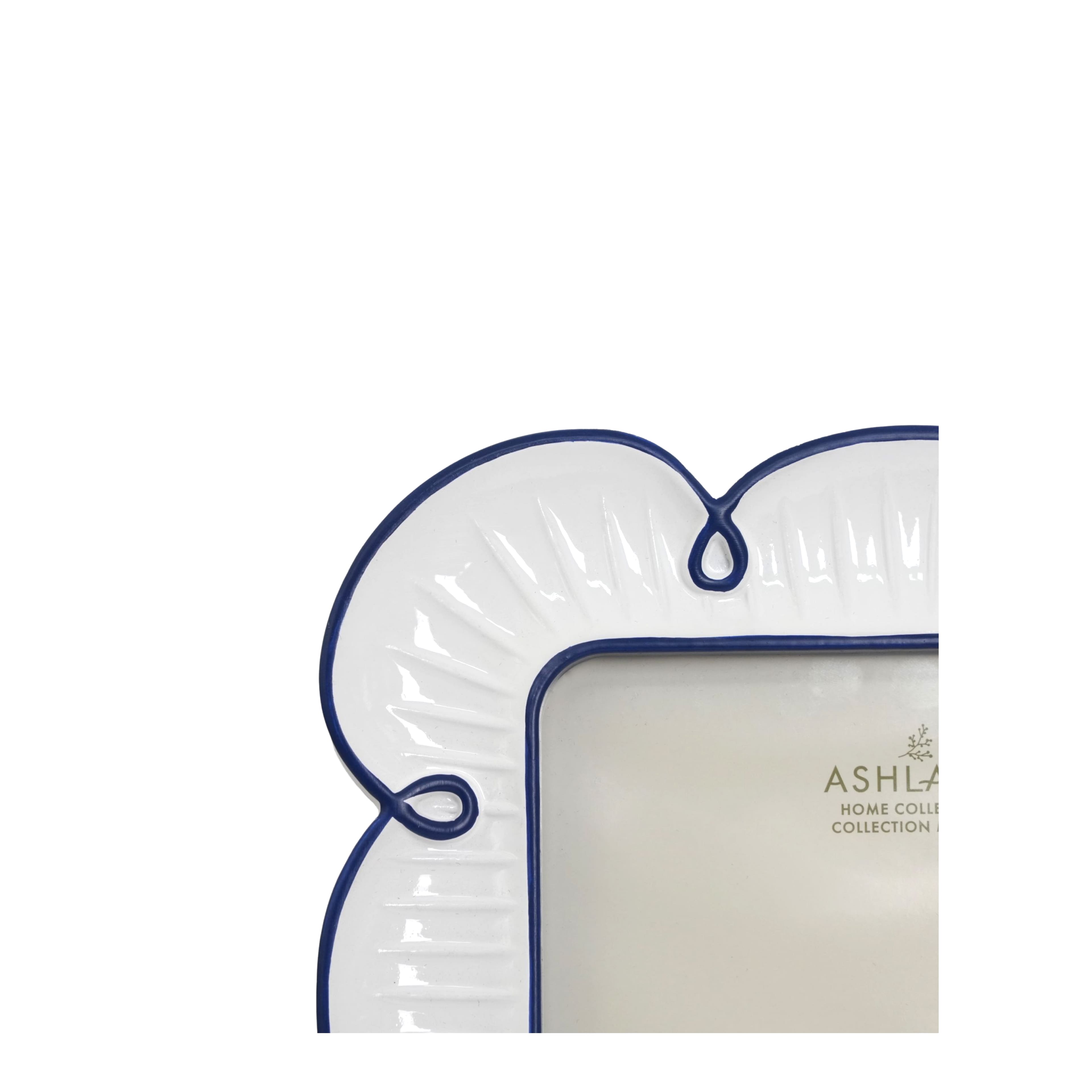 5" x 7" White & Blue Flower Scallop Tabletop Frame, Treasured Finds by Ashland®