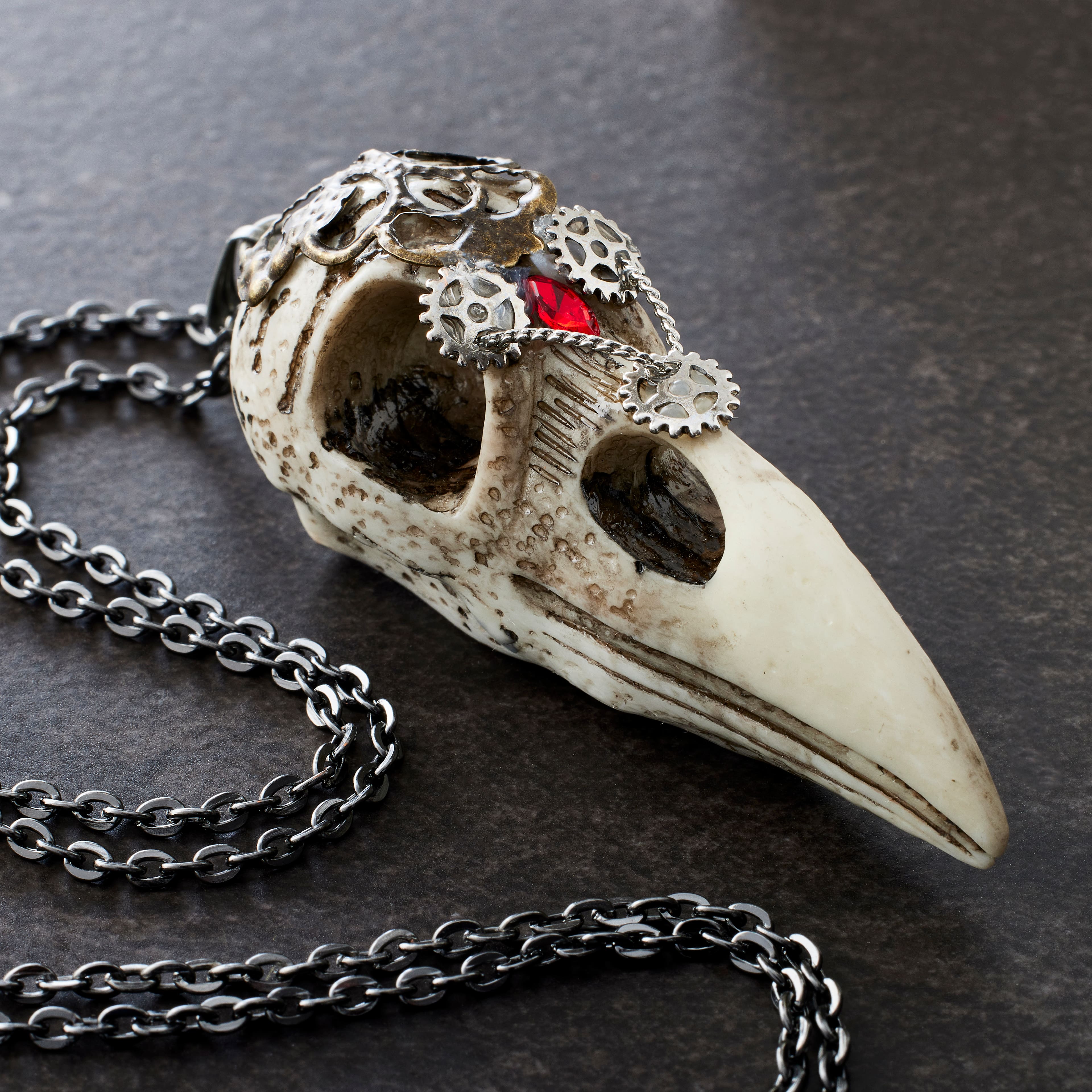Buy in Bulk - 12 Pack: Found Objects Steampunk Bird Skull Pendant