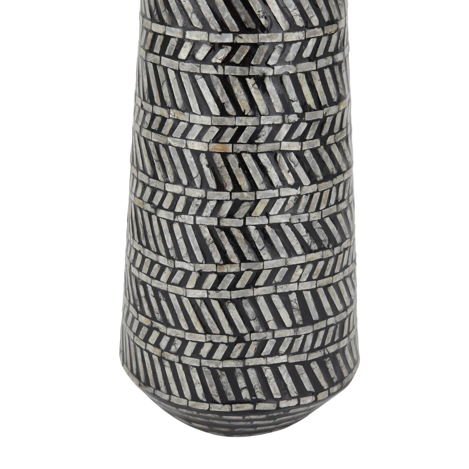 Black Shell Contemporary Vase, 28" x 10" x 10"