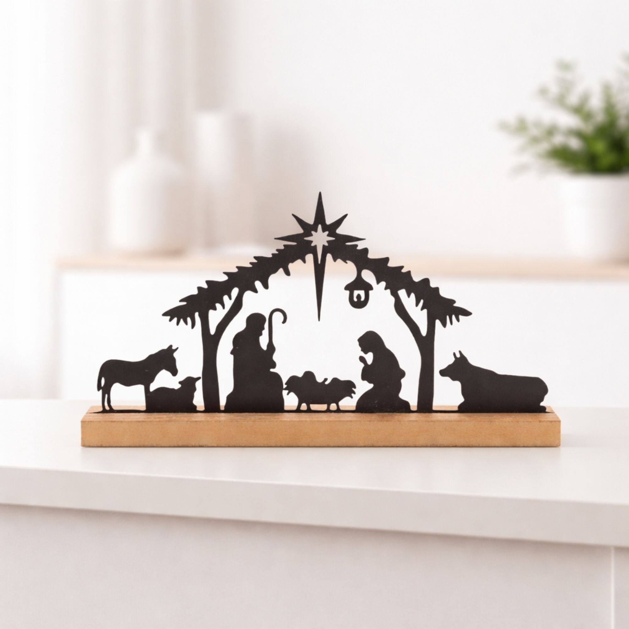 Melrose 29" Metal Nativity Silhouette with MDF Base