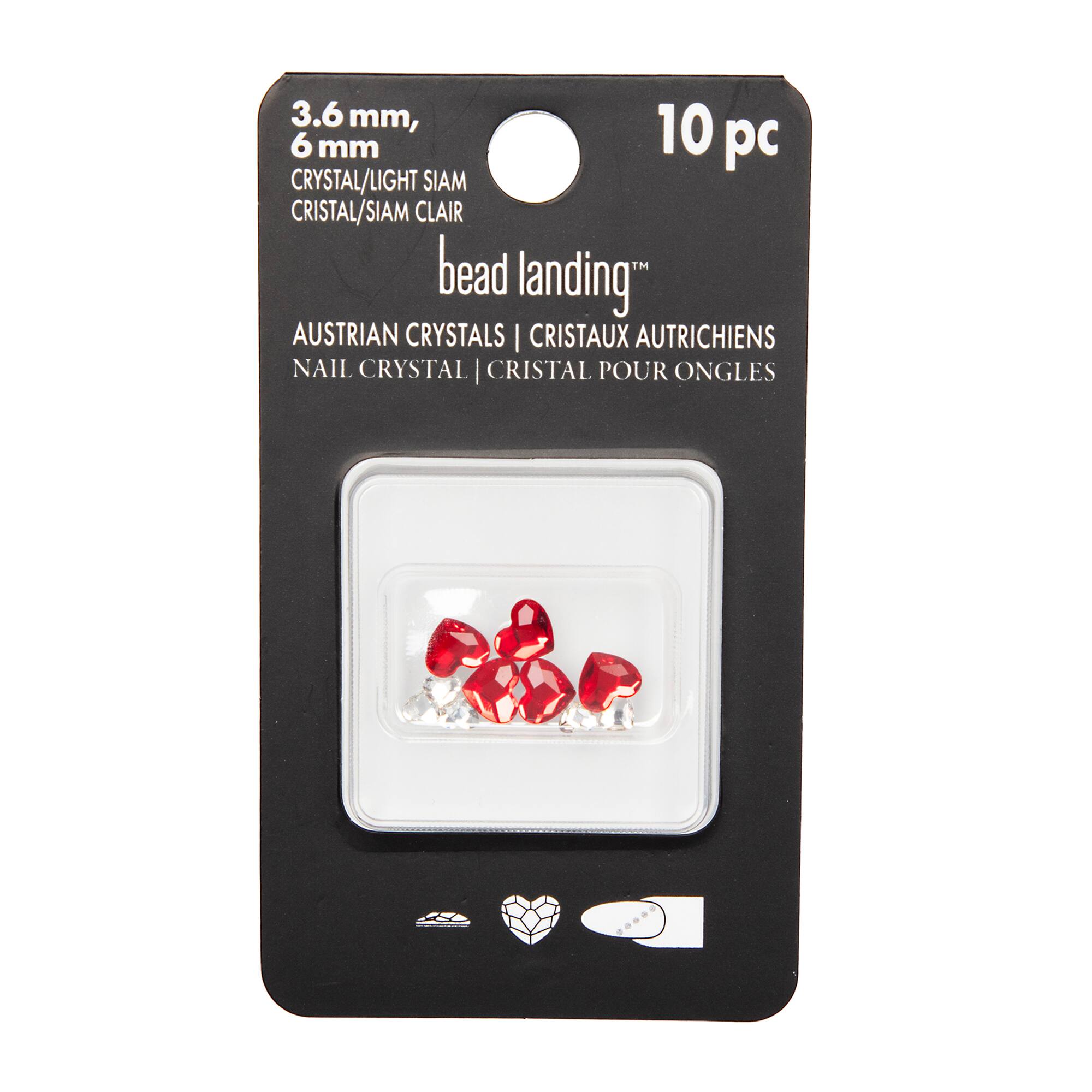 Crystal & Light Siam Heart Glue-On Austrian Crystal Mix by Bead Landing™, 10ct.