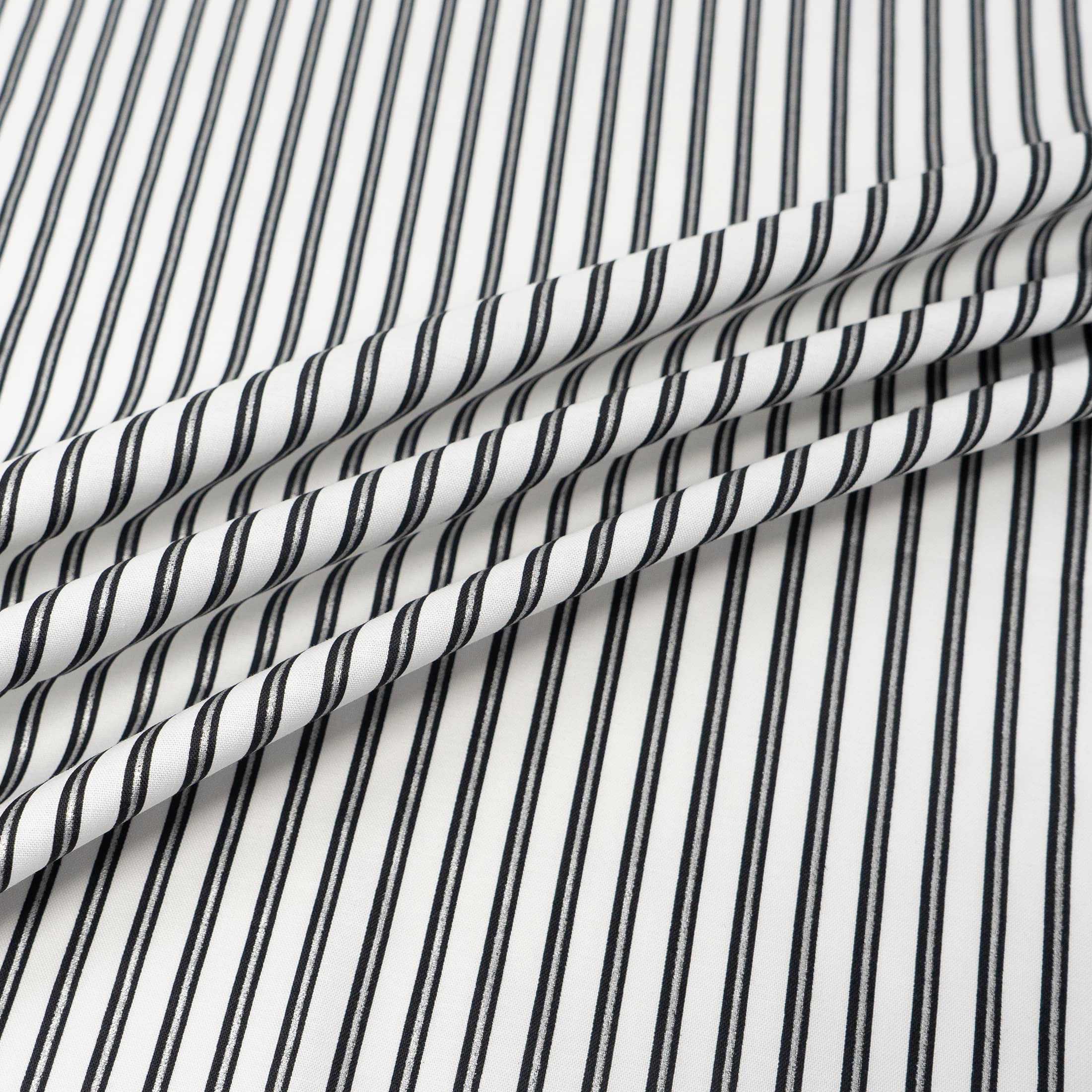 Stitch & Sparkle Dark Romance Collection Metallic Stripe Cotton Fabric
