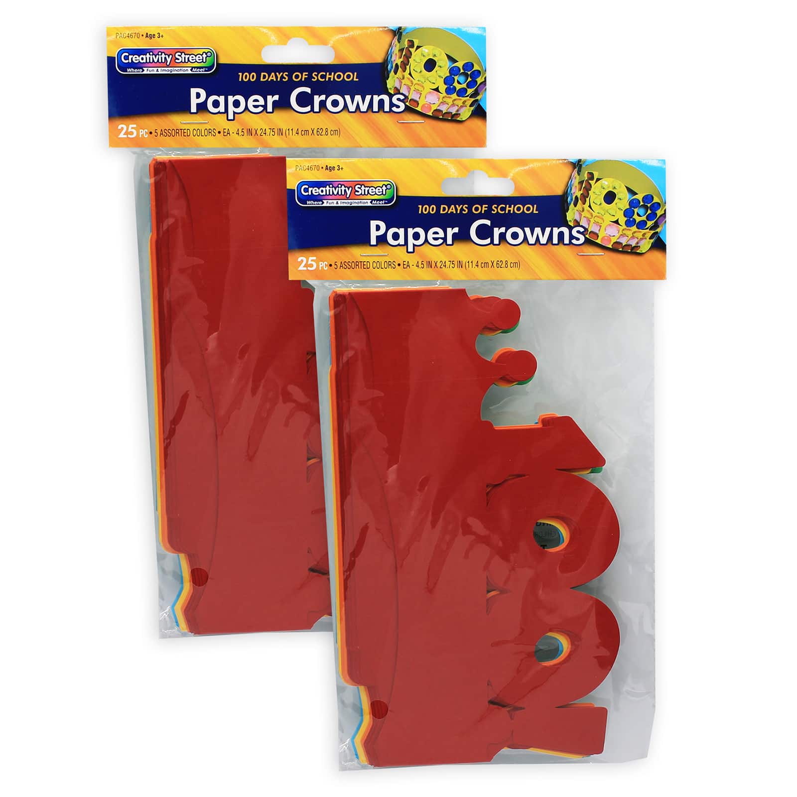 Creativity Street® 100 Days of School Paper Crowns, 2 Packs of 25