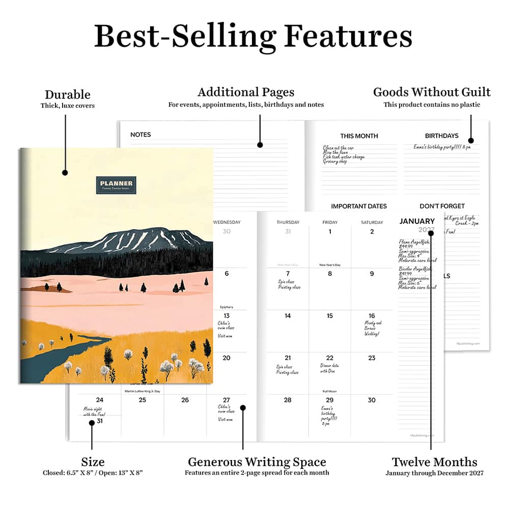 2027 Mountain Vista Medium Monthly Planner