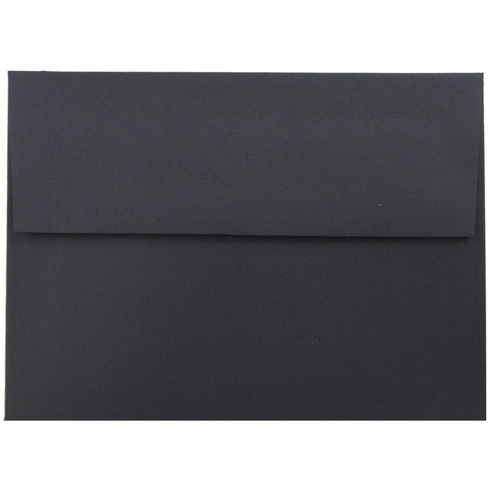 JAM Paper A6 Black Linen Gold Foil Lined Invitation Envelopes