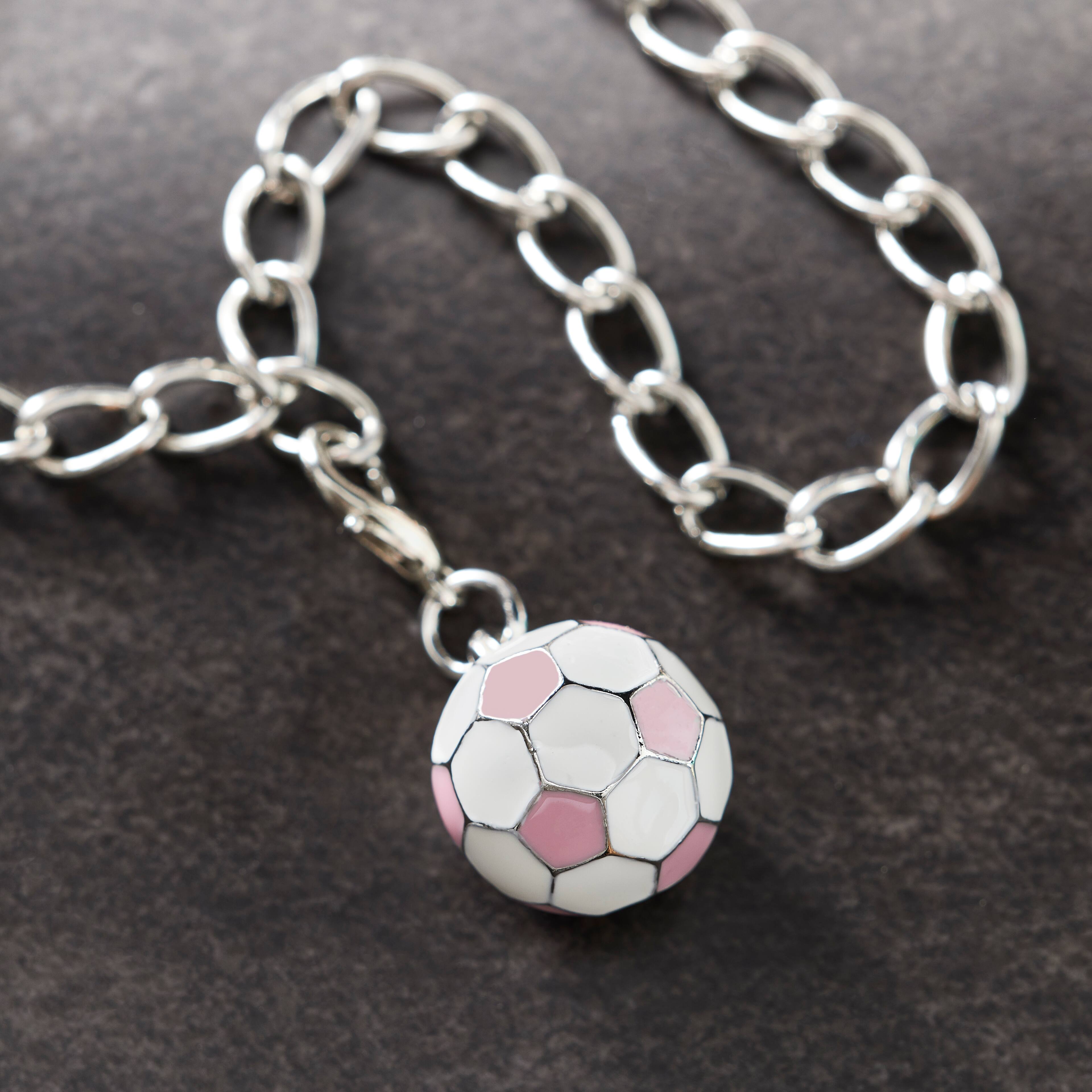 12 Pack: Pink Soccer Ball Charm by Bead Landing™