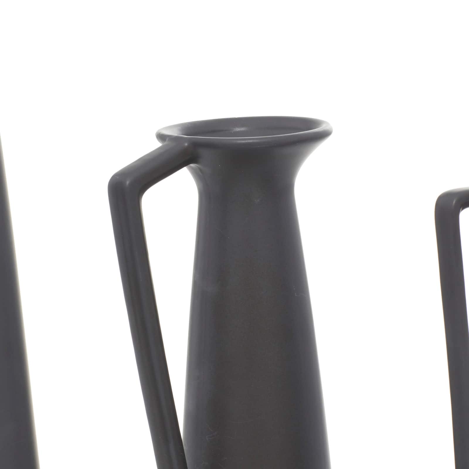 CosmoLiving by Cosmopolitan Set of 3 Dark Gray Ceramic Modern Vase, 12", 13", 11"