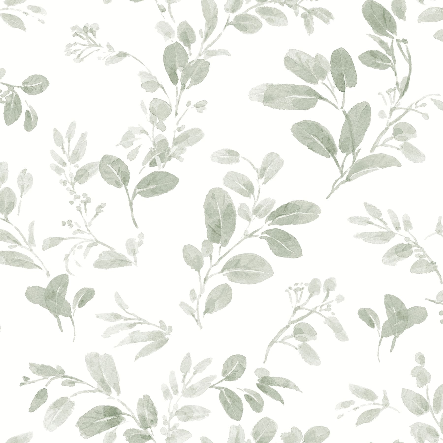 RoomMates Green Dancing Leaves Peel & Stick Wallpaper