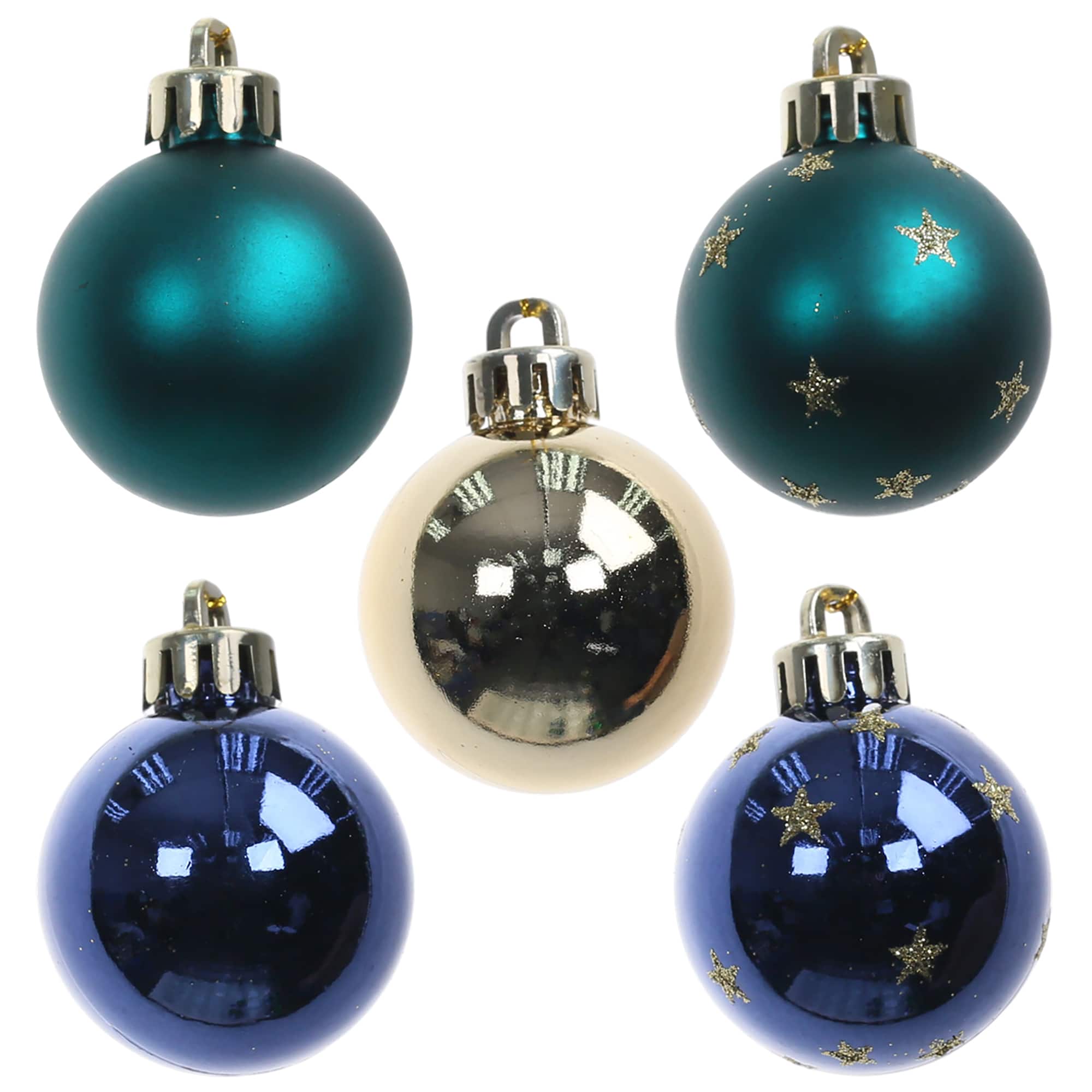7 Pack 40mm Starry Shatterproof Ball Ornaments by Ashland®