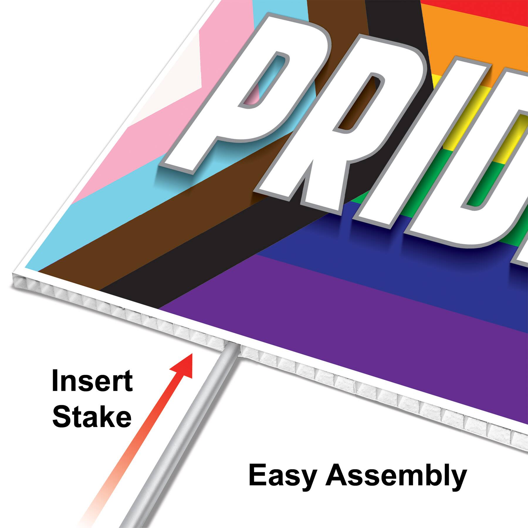 Beistle 11.5" x 15.5" Pride Plastic Flag Yard Sign