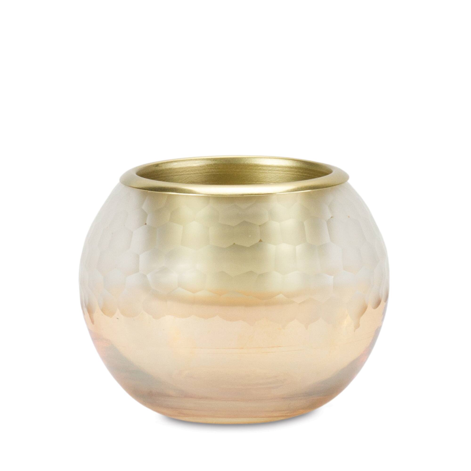 Rose Gold Ombre Glass Votive Candle Holder Set