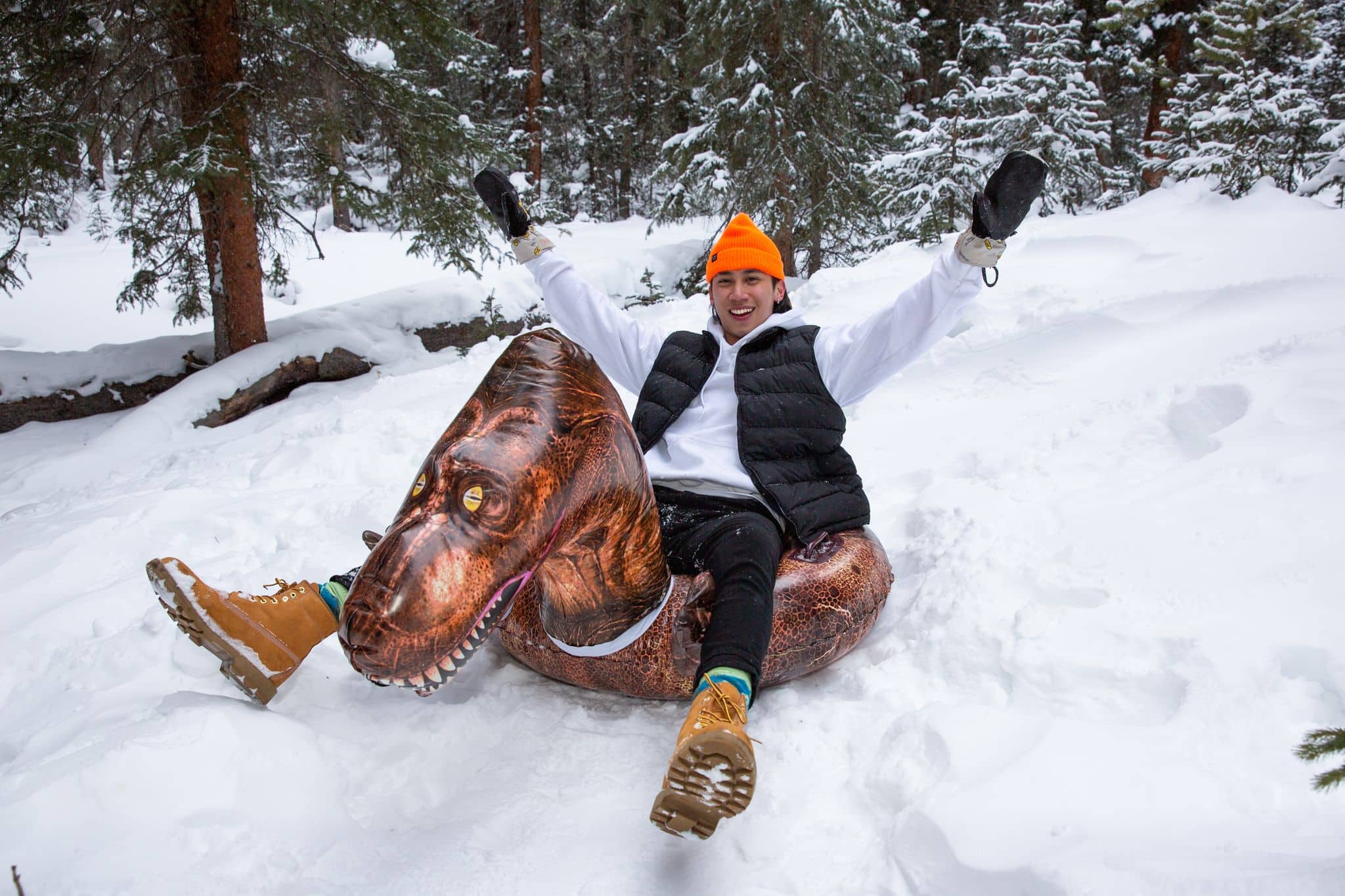 SnowCandy 62" Inflatable T-Rex Snow Tube