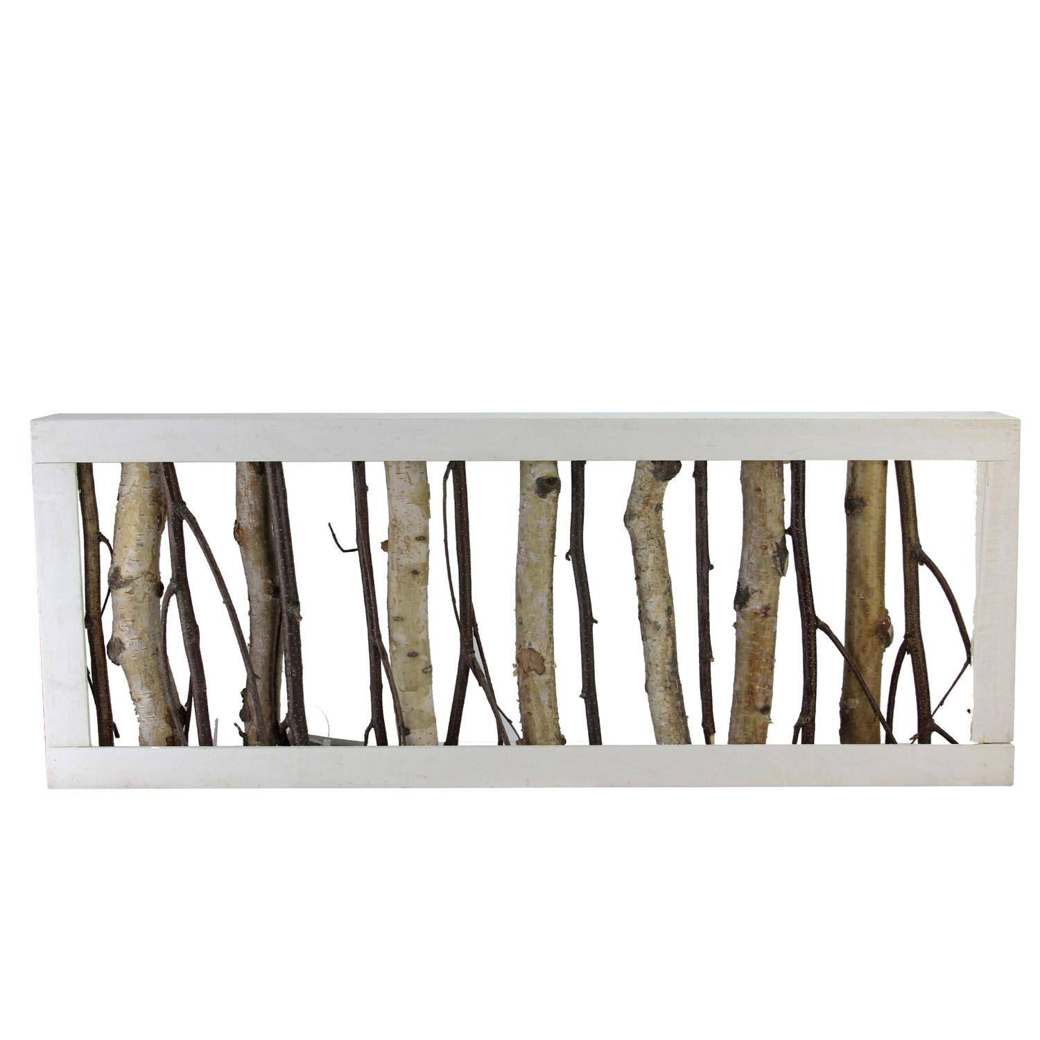 22.75" Mixed Branches in White Wood Frame