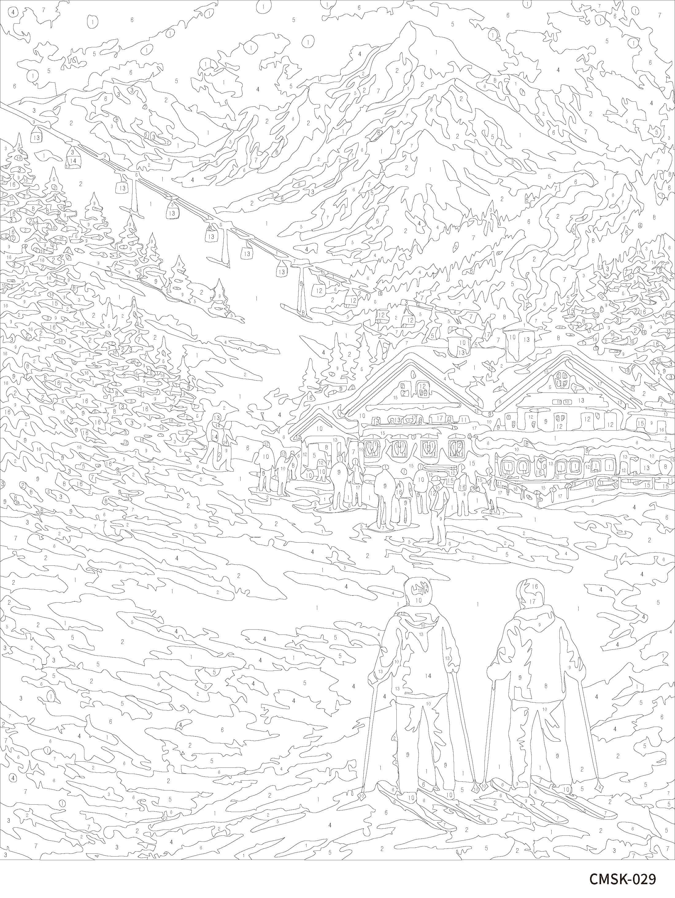 11" x 14" Ski Lodge Paint-by-Number Kit by Artist's Loft®