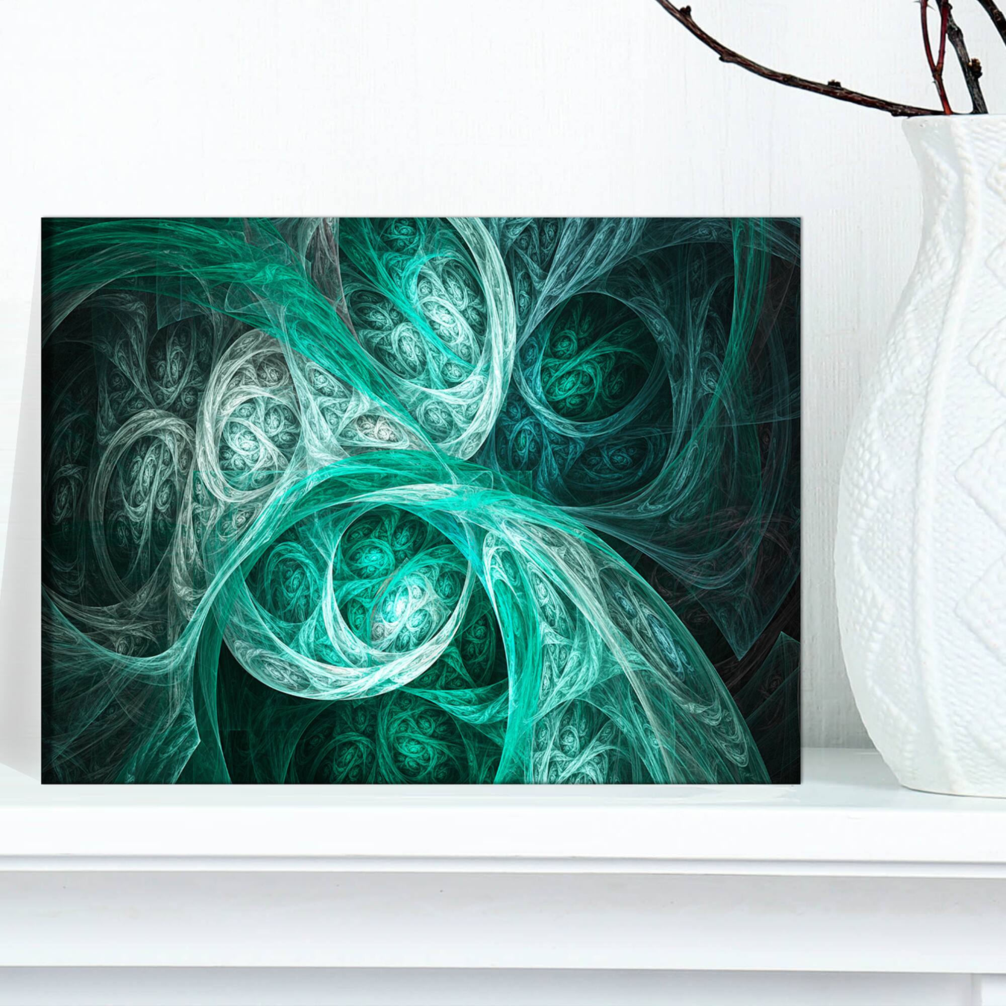 Designart - Mystic Turquoise Fractal