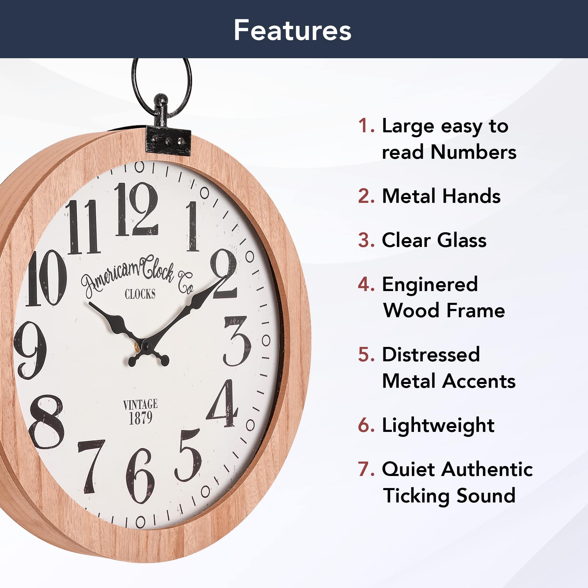 American Clock Co. Vintage Pocket Watch Wall Clock 20"