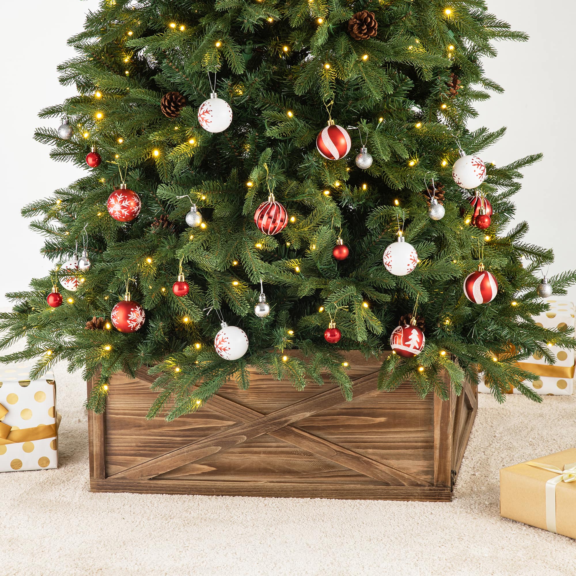 Glitzhome® 22" Natural Wooden Tree Collar