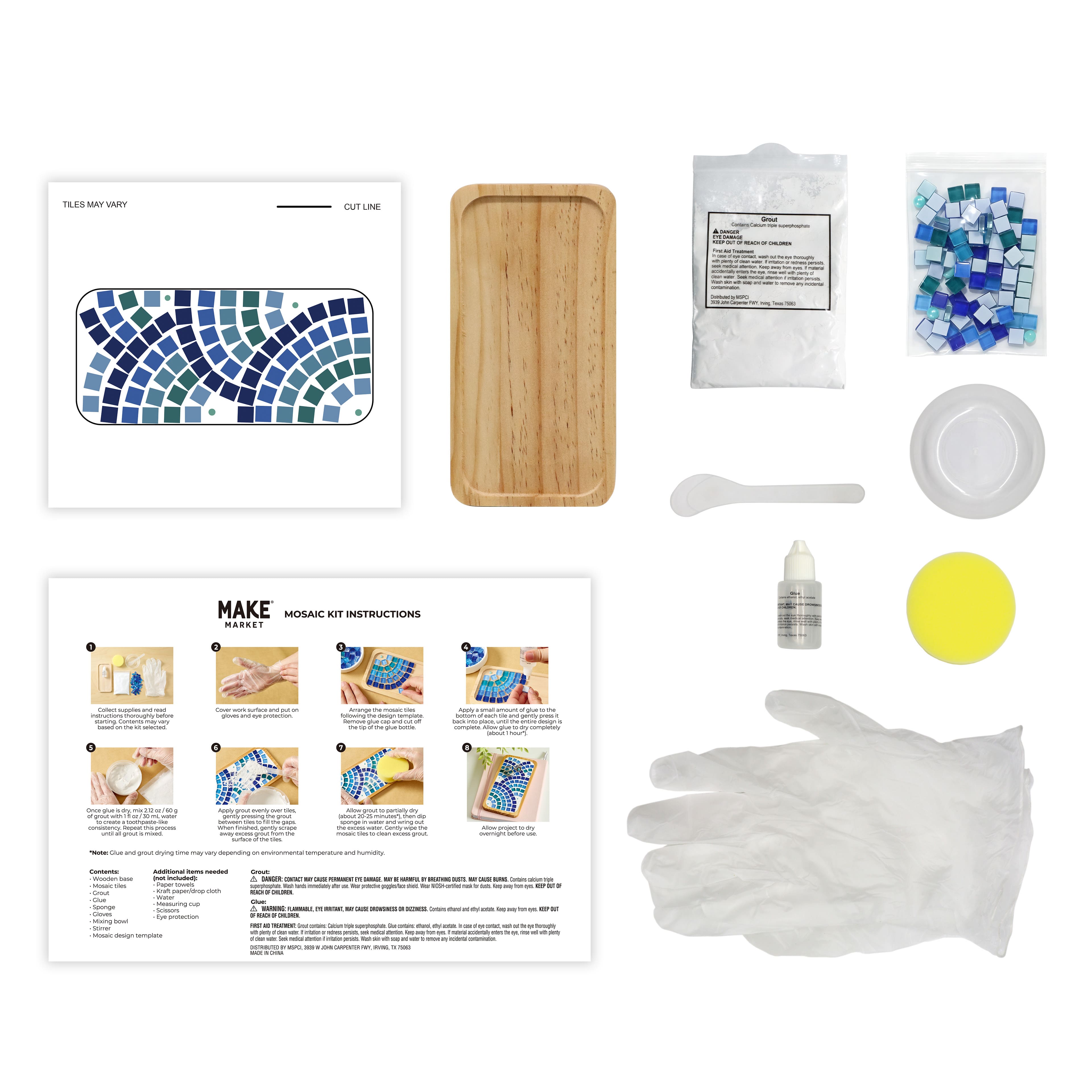 7" Blue Tile Tray Mosaic Kit by Make Market®