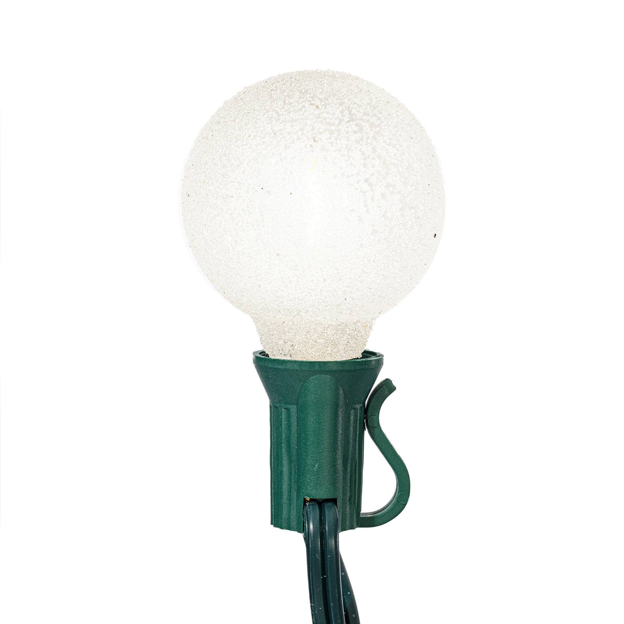 Vickerman 12ct Pure White LED Iced G40 Lights, 12 ft