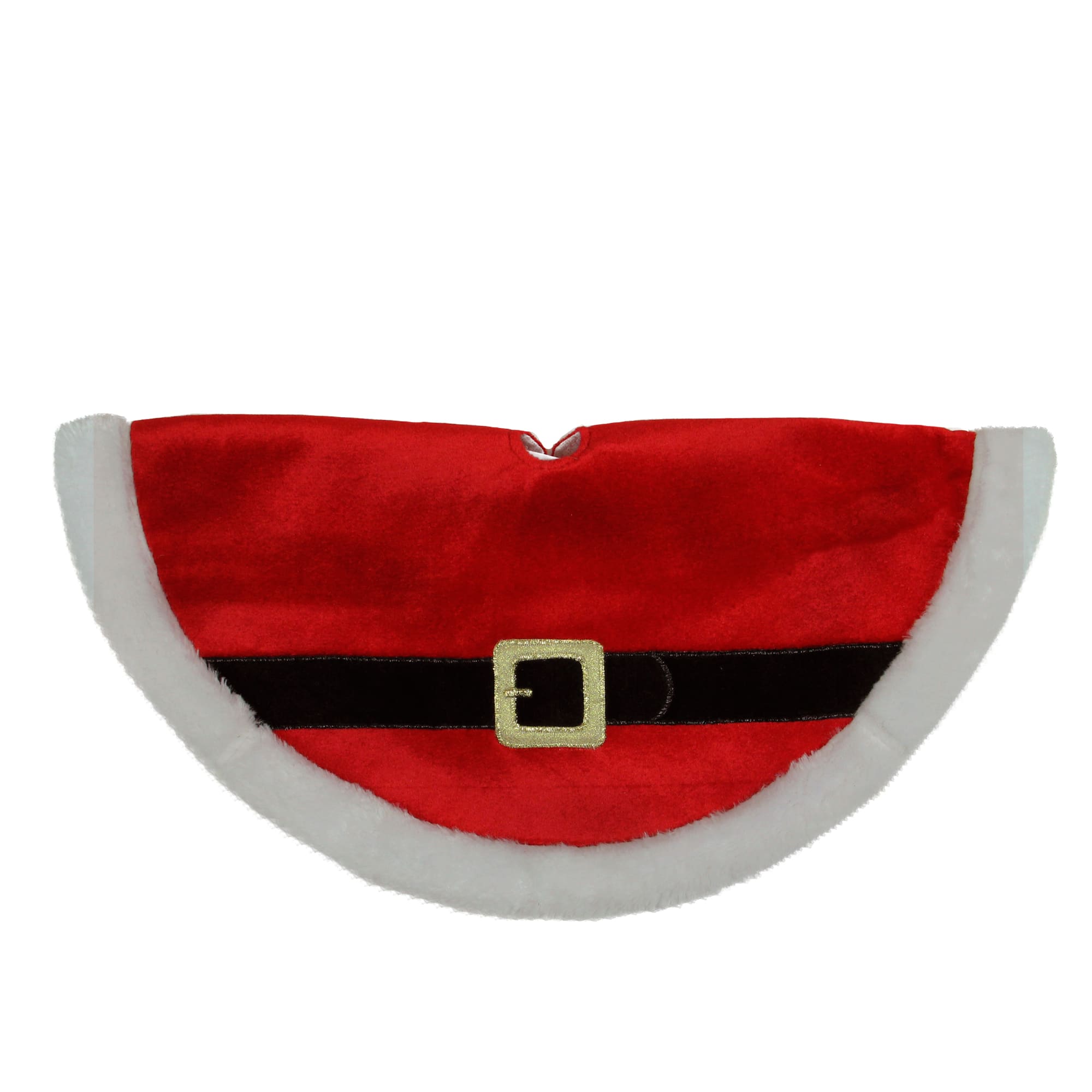 20" Red Velveteen Santa Claus Belt Buckle Mini Tree Skirt