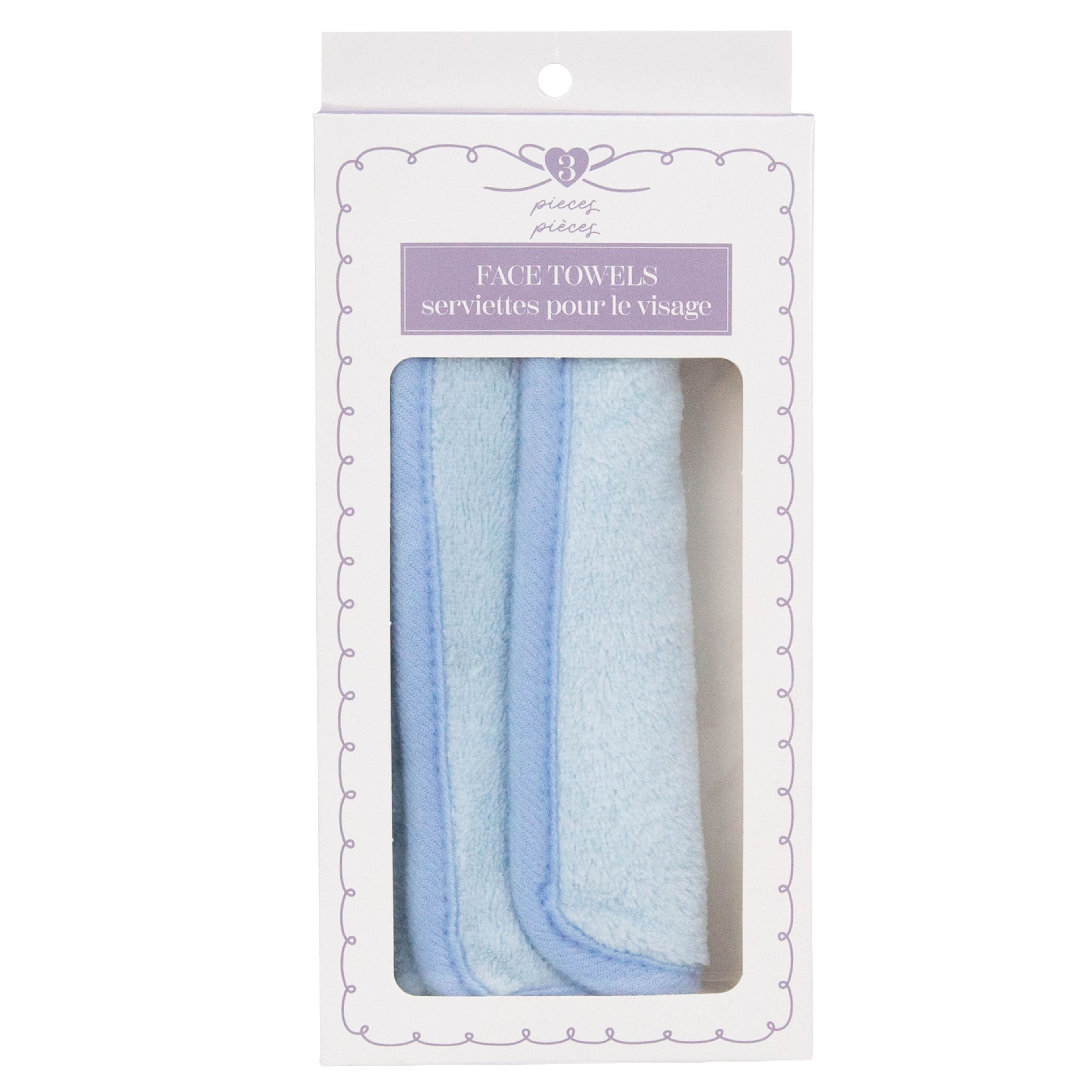 9" Purple Face Towels, 3ct.
