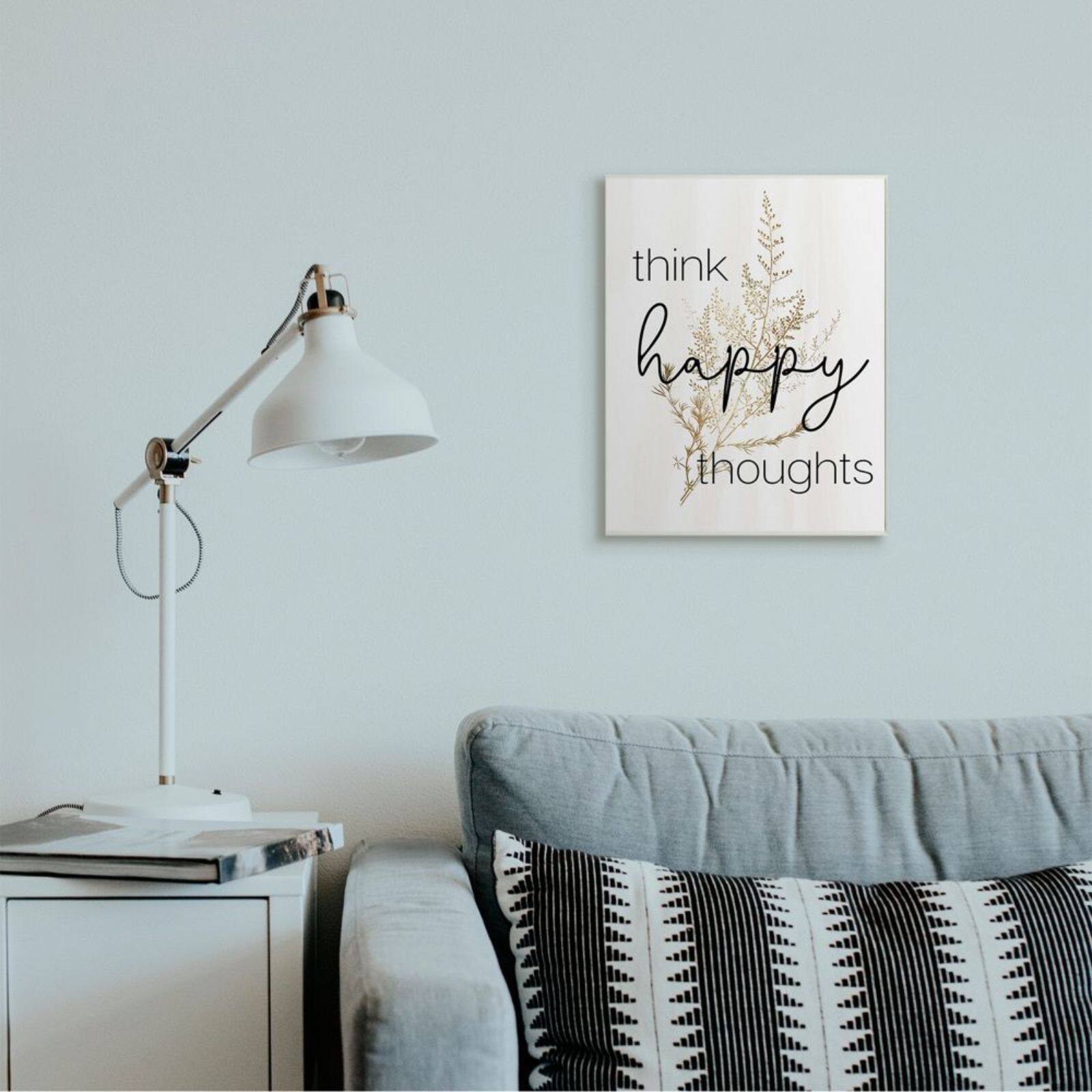 Stupell Industries Think Happy Thoughts Wall Art