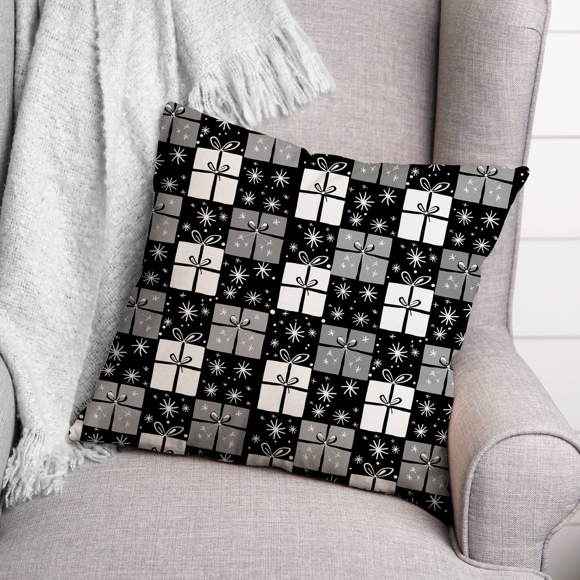 Neutral Present Pattern 18" x 18" Spun Poly Pillow