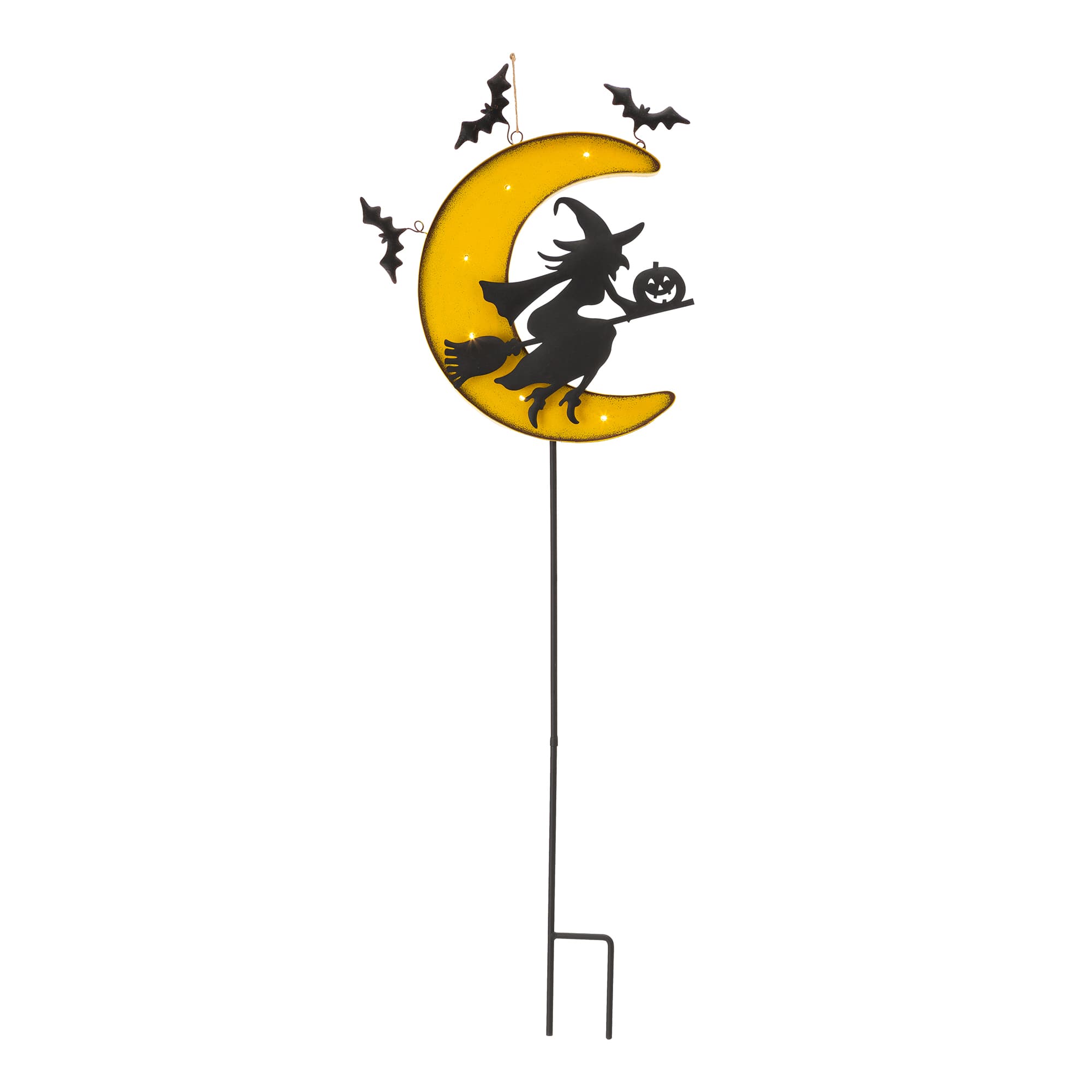 Glitzhome® 45" Lighted Metal Halloween Moon Yard Stake
