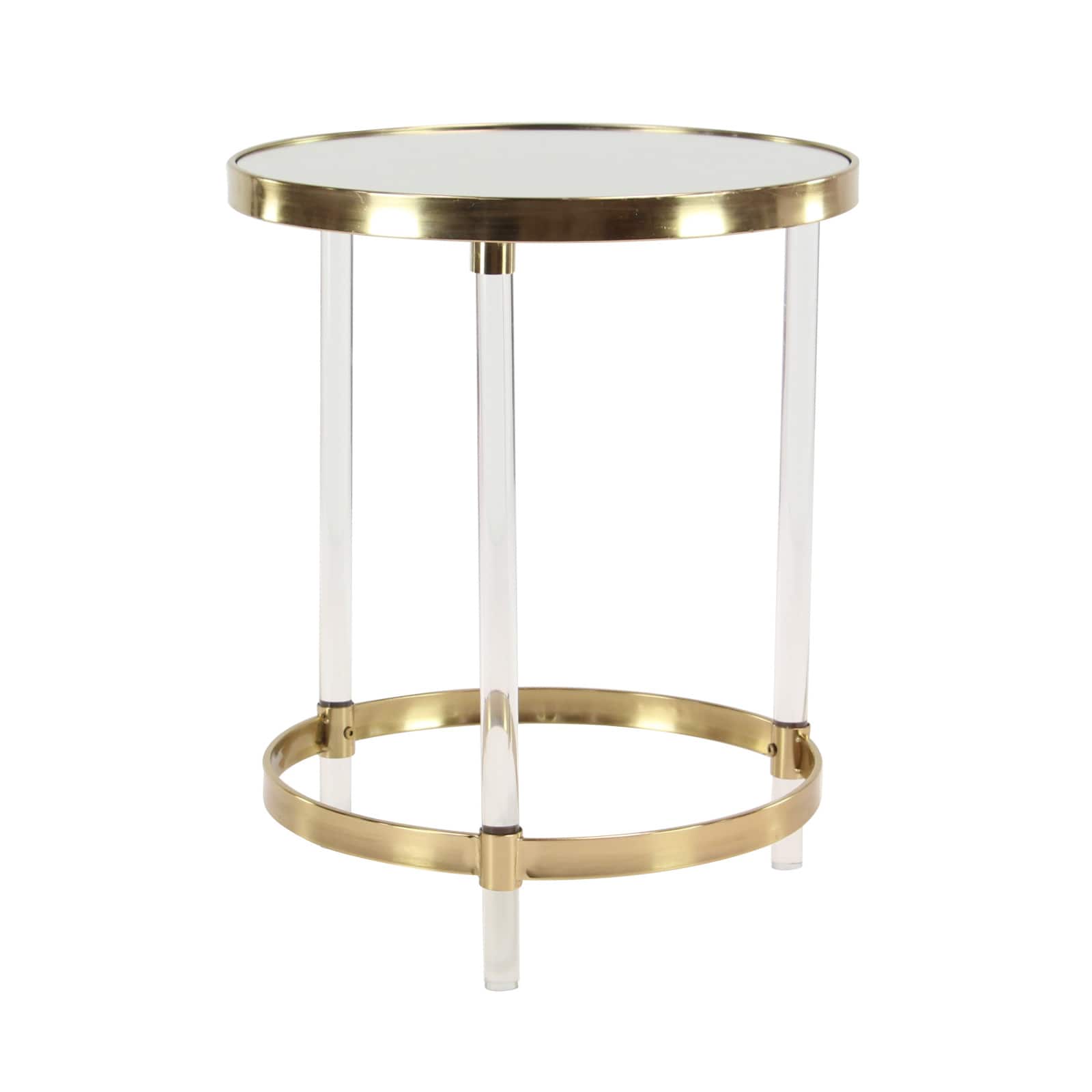 23'' Gold Acrylic Contemporary Accent Table