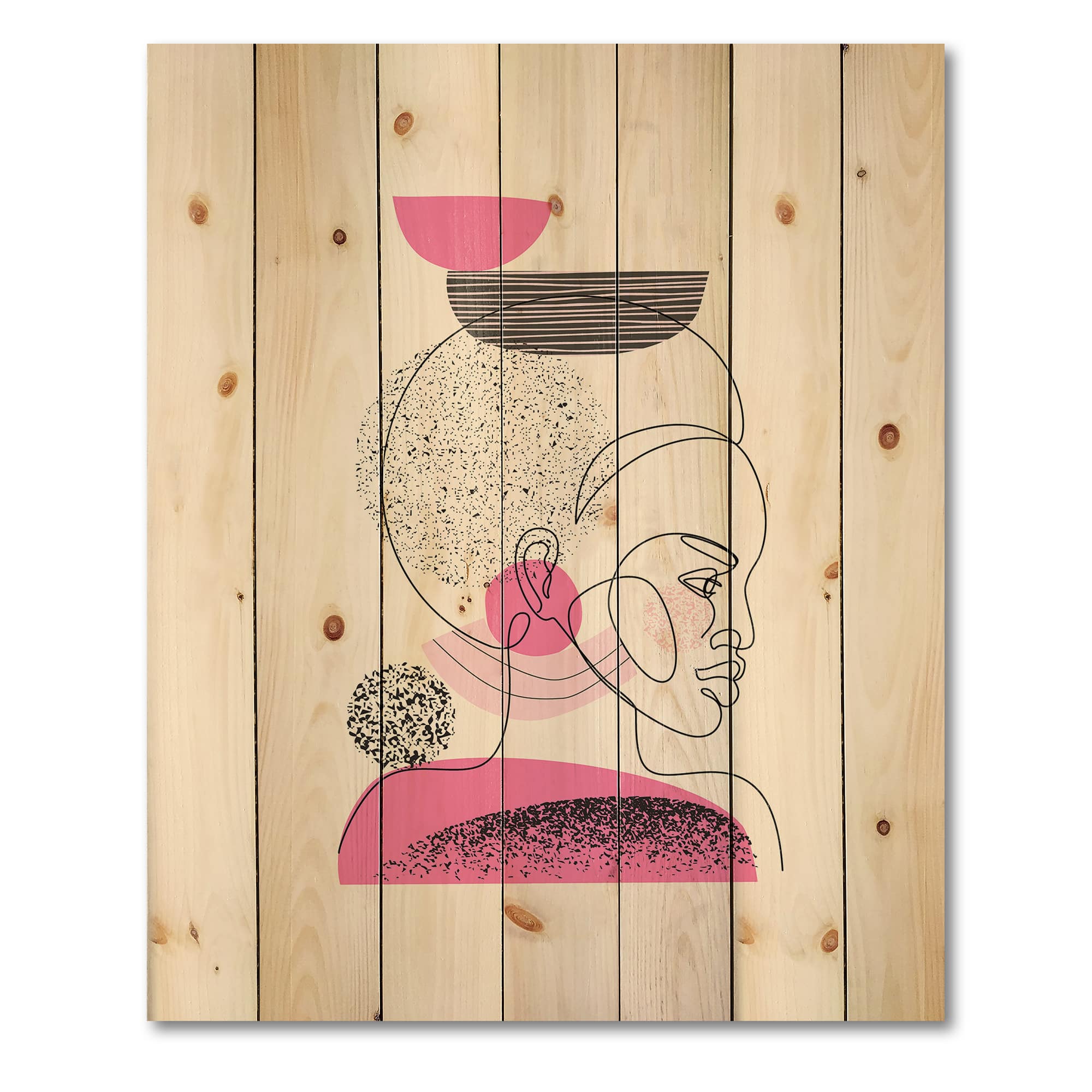 Designart - One Line Portrait of Afro American Women I