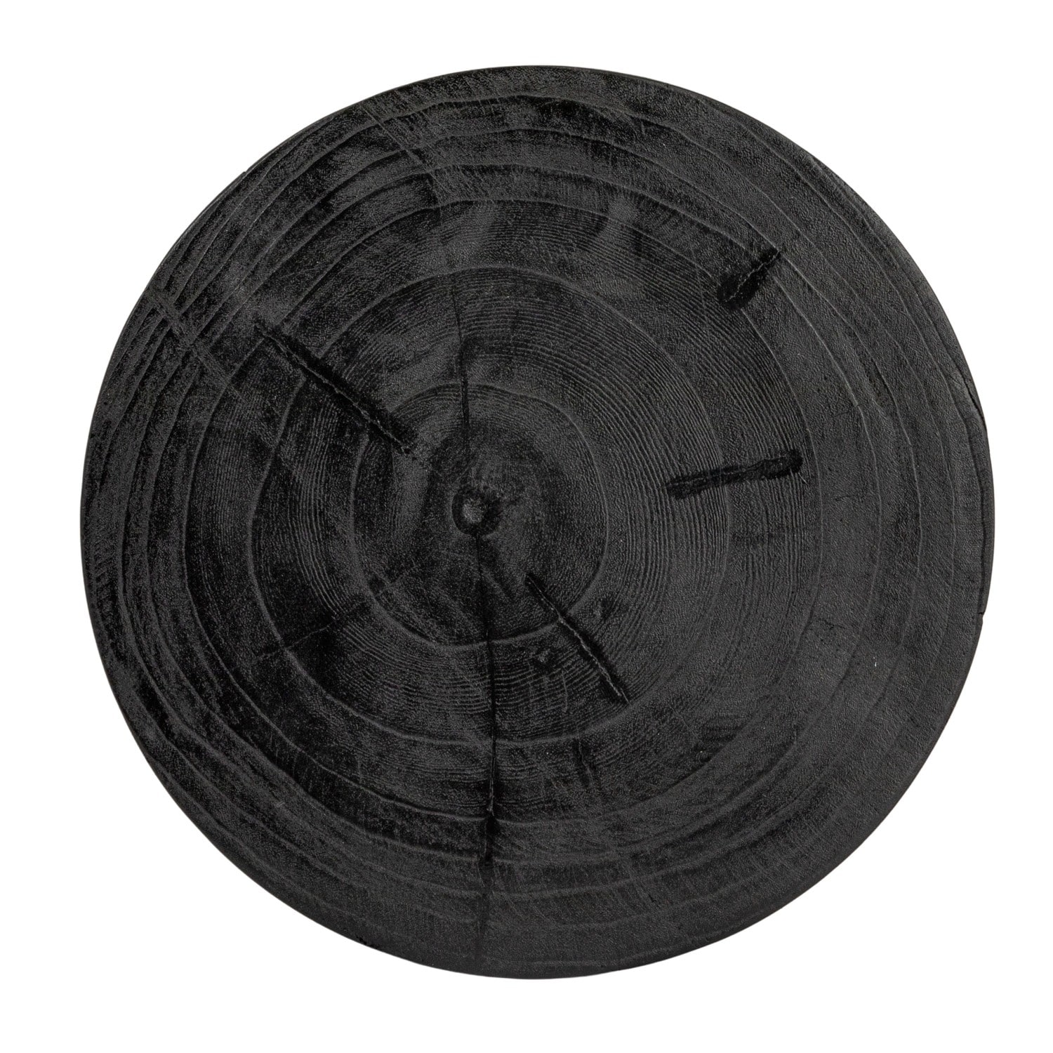 Hello Honey® 15.8" Round Paulownia Wood Carved Stool