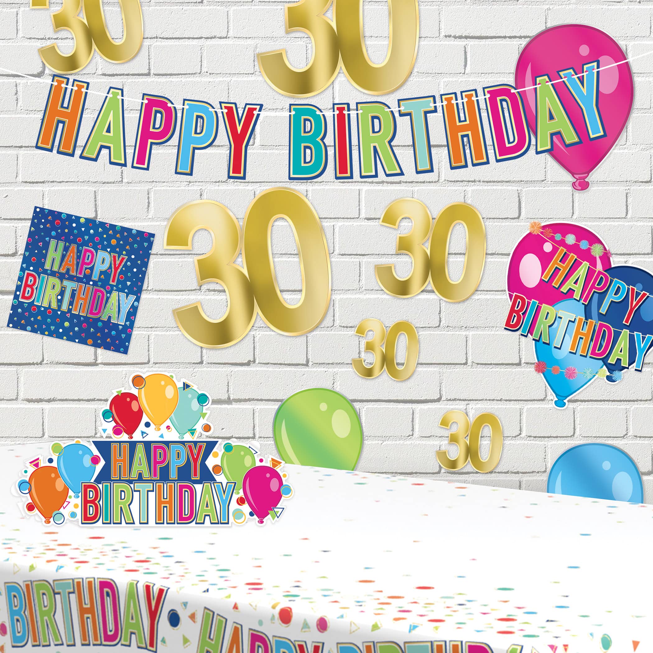 Beistle Gold Foil 30th Birthday Cutouts, 12ct.