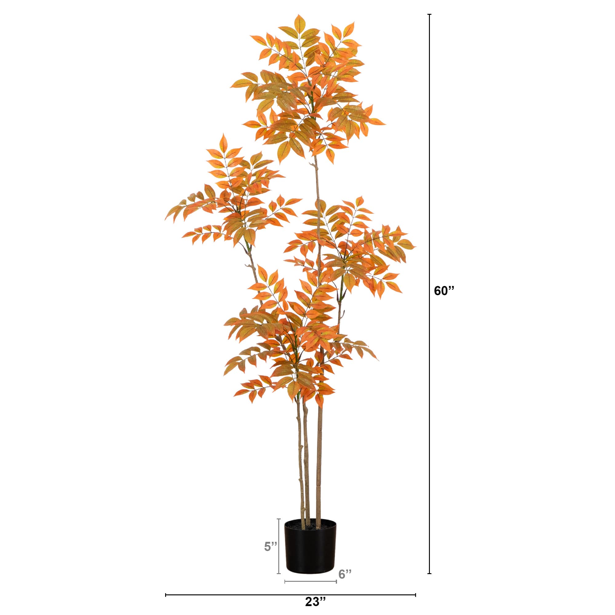 5ft. Autumn Minimalist Sumac Artificial Fall Tree 