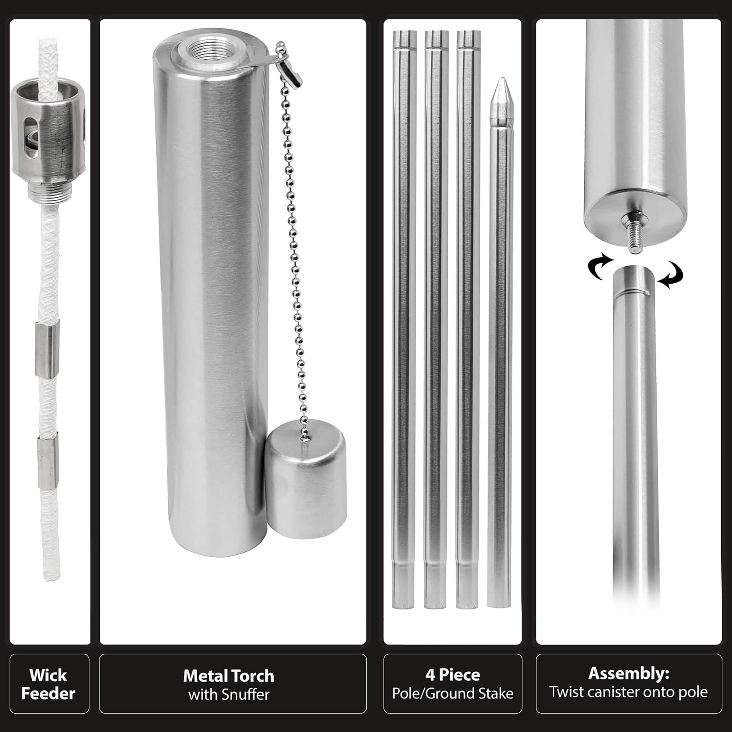 Sorbus 60" Matney Stainless Steel Outdoor Torches , 2ct.