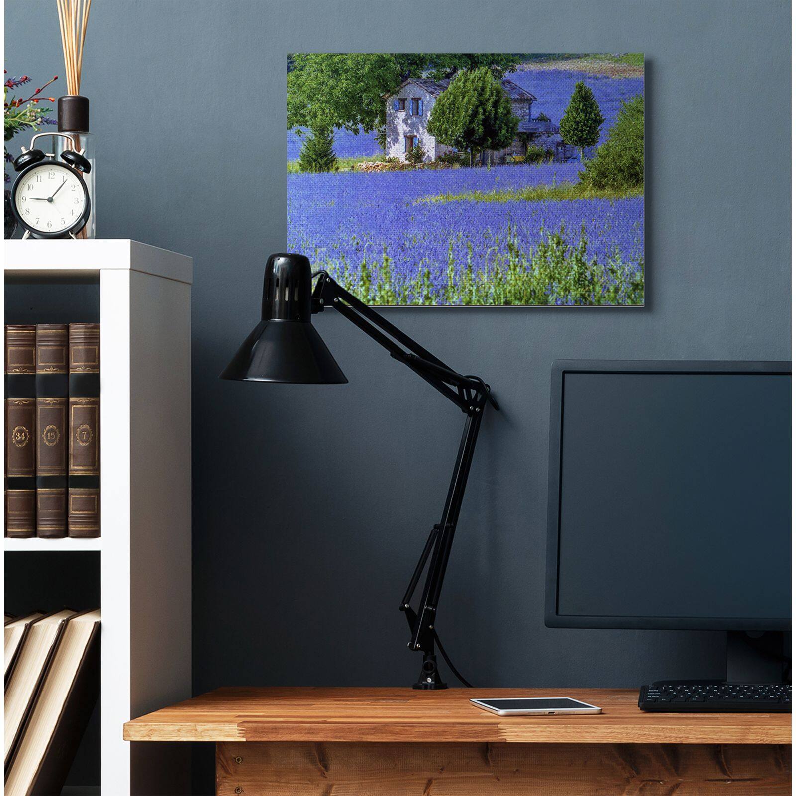 Stupell Industries Lavender Field House Landscape Photograph Canvas Wall Art