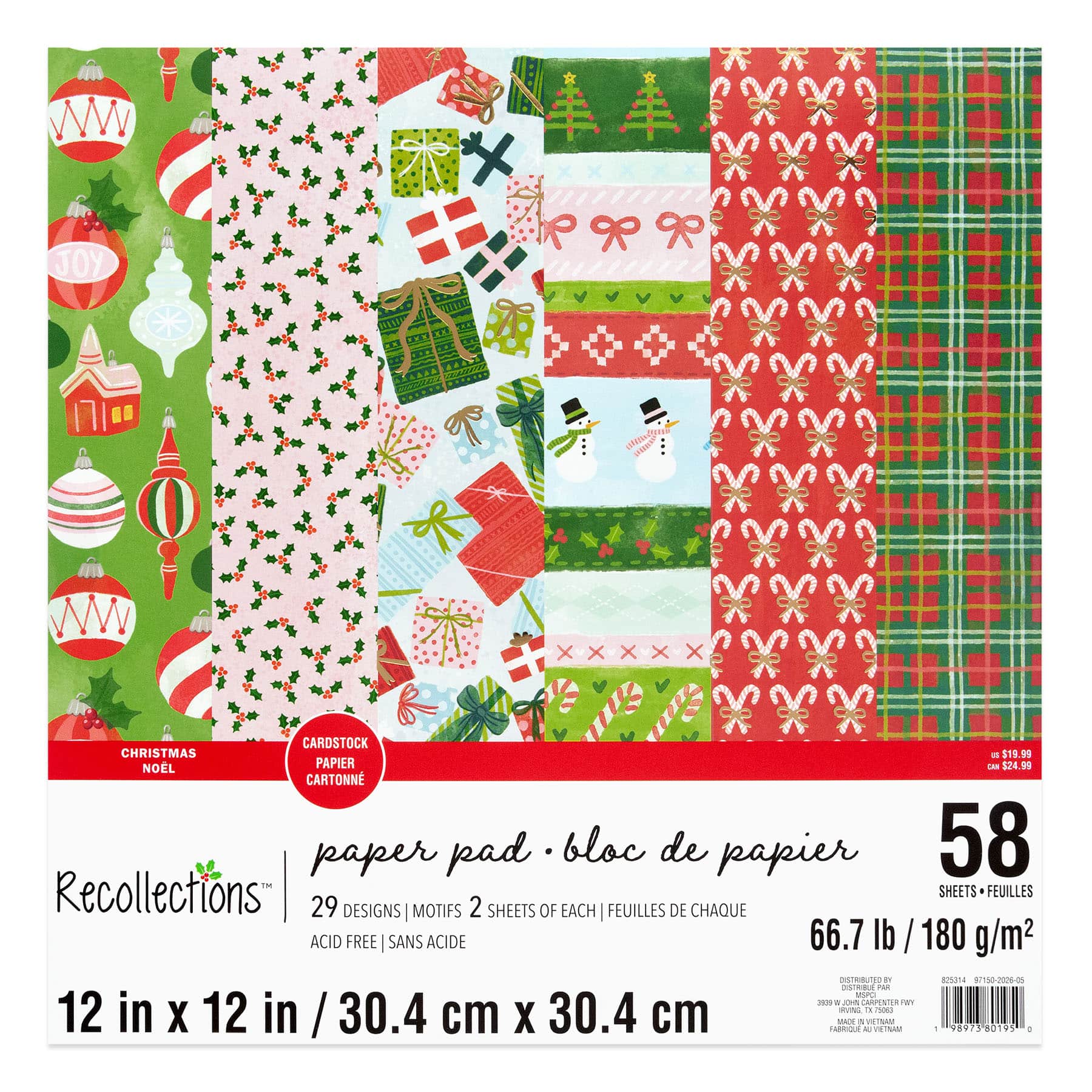 12" x 12" Say Freeze Cardstock Paper Pad by Recollections™, 58 Sheets