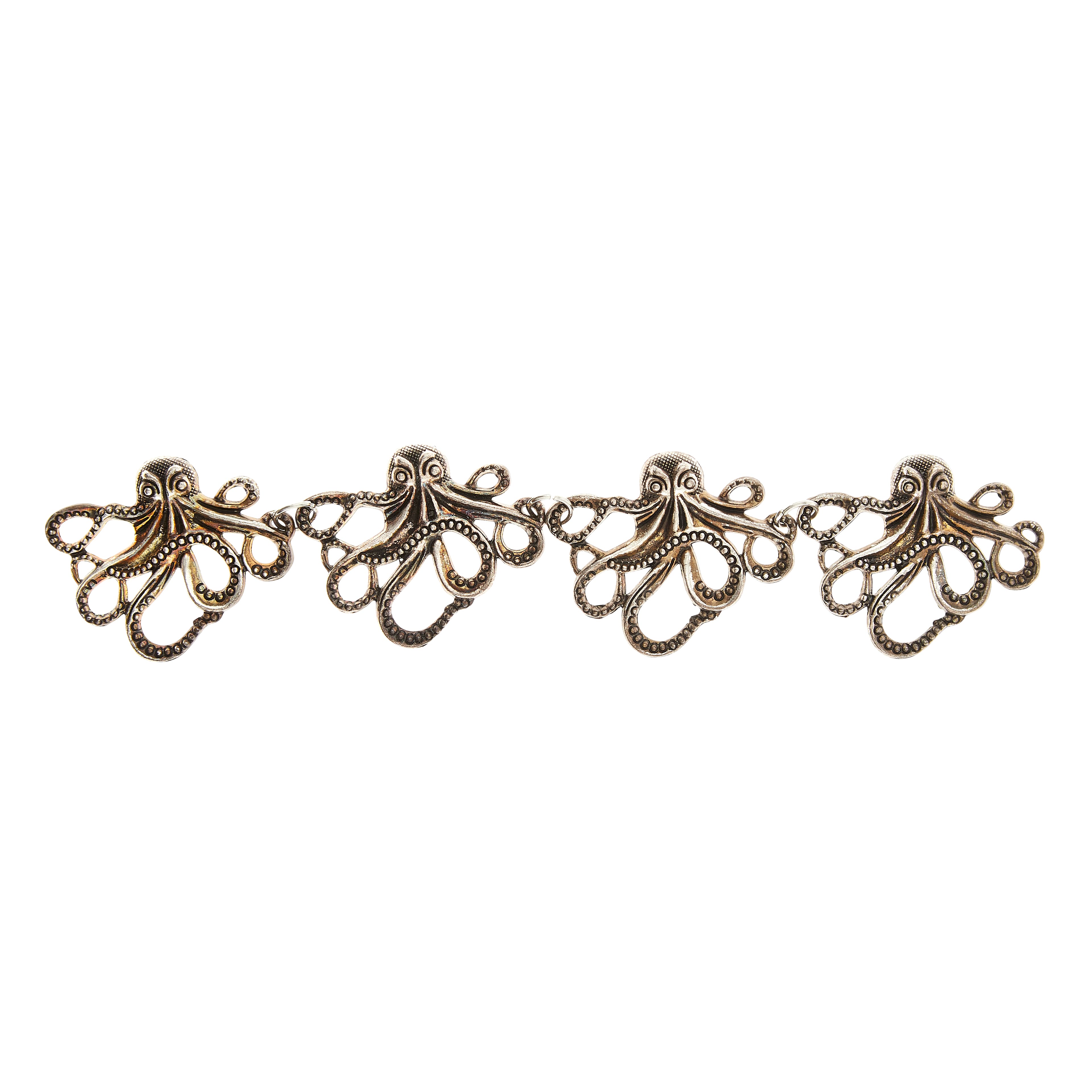 12 Packs: 4 ct. (48 total) Silver Octopus Metal Connectors, 43mm by Bead Landing™