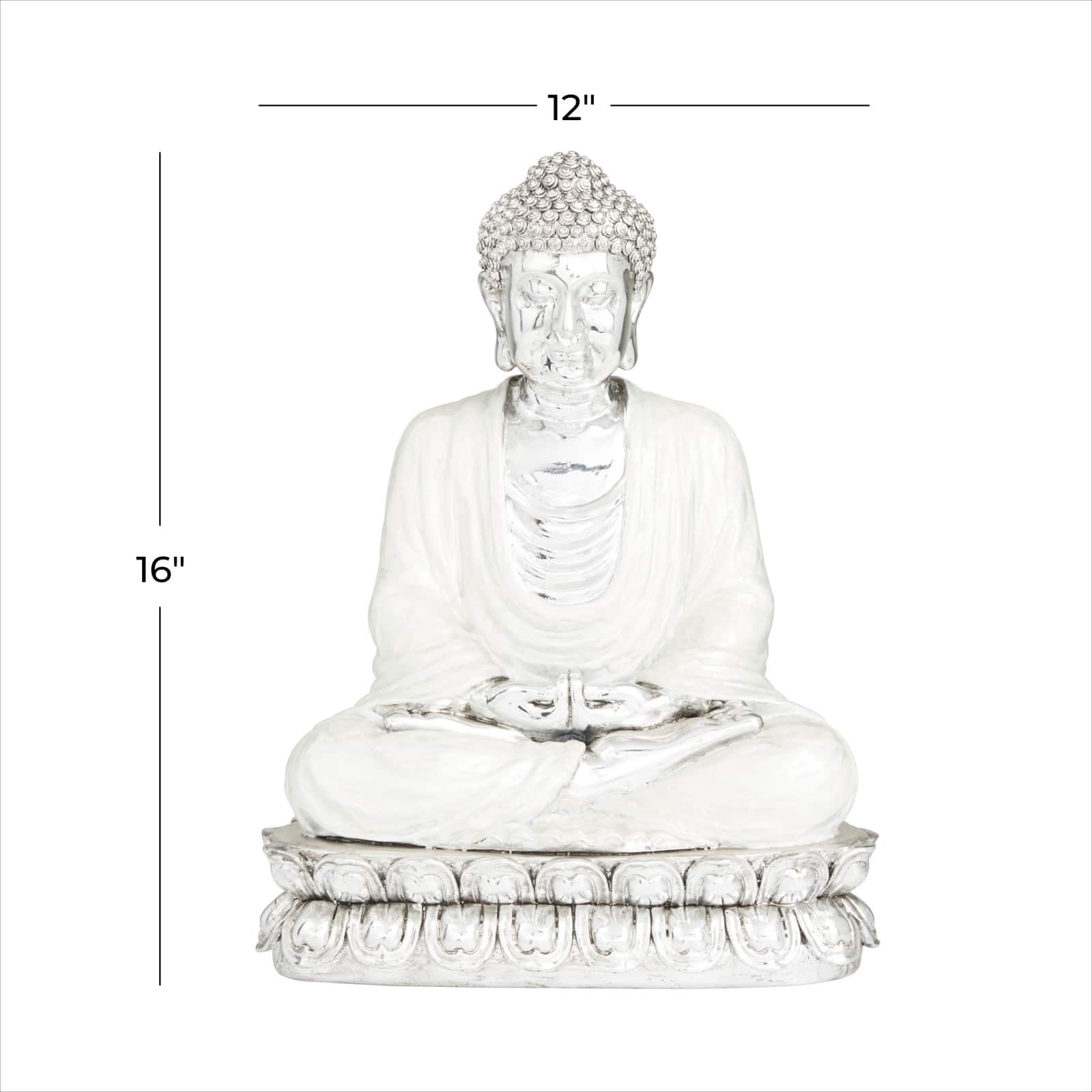 Silver Polystone Eclectic Sculpture, 16" x 12" x 9"