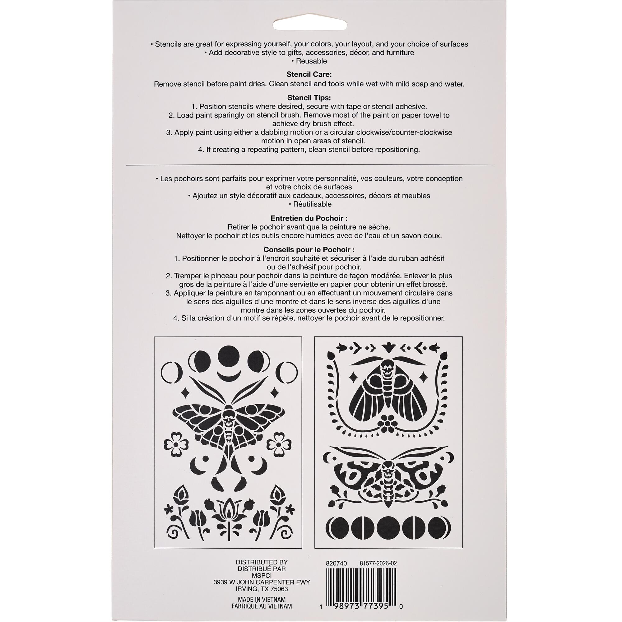 Death Moth Stencils, 7" x 10" by Craft Smart®