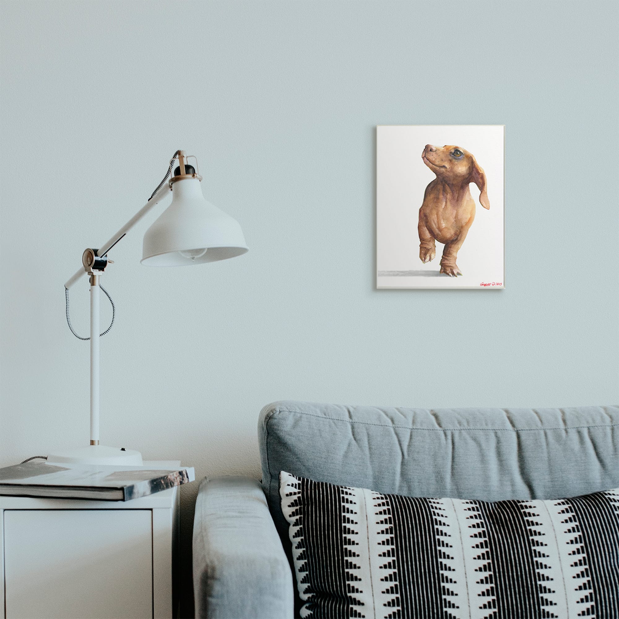 Stupell Industries Little Dachshund Dog Strutt Adorable Pet Portrait Wall Plaque