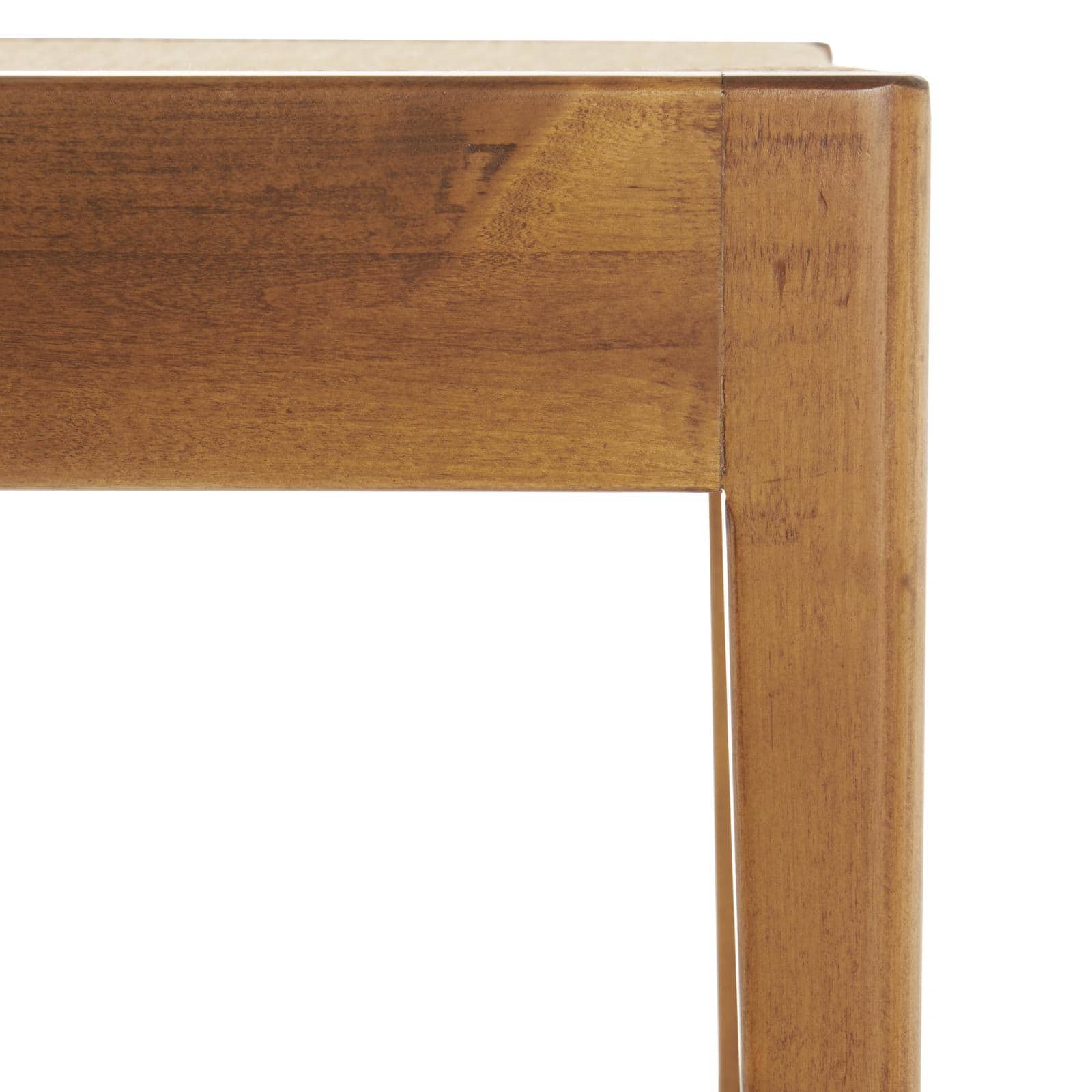 22" Brown Traditional Living Room Stool with Rope Wrapped Seat