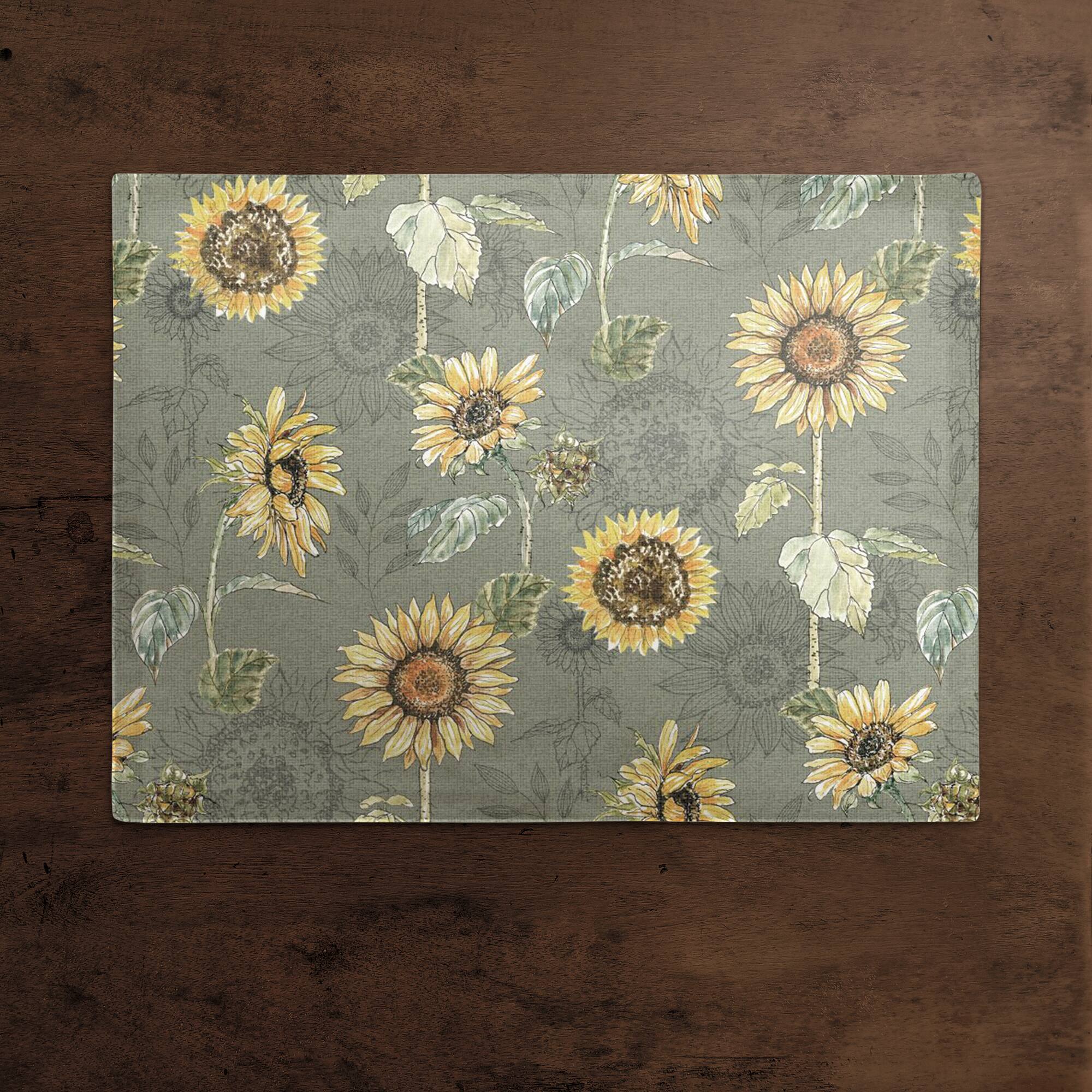 Sunflower Pattern Cotton Twill Placemat