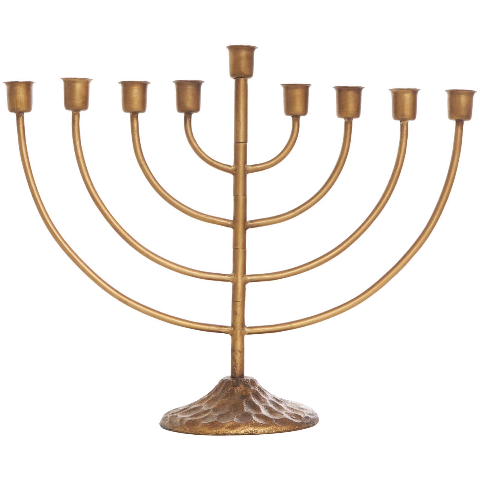 17" Bronze Metal Layered Arch Candelabra with Textured Base
